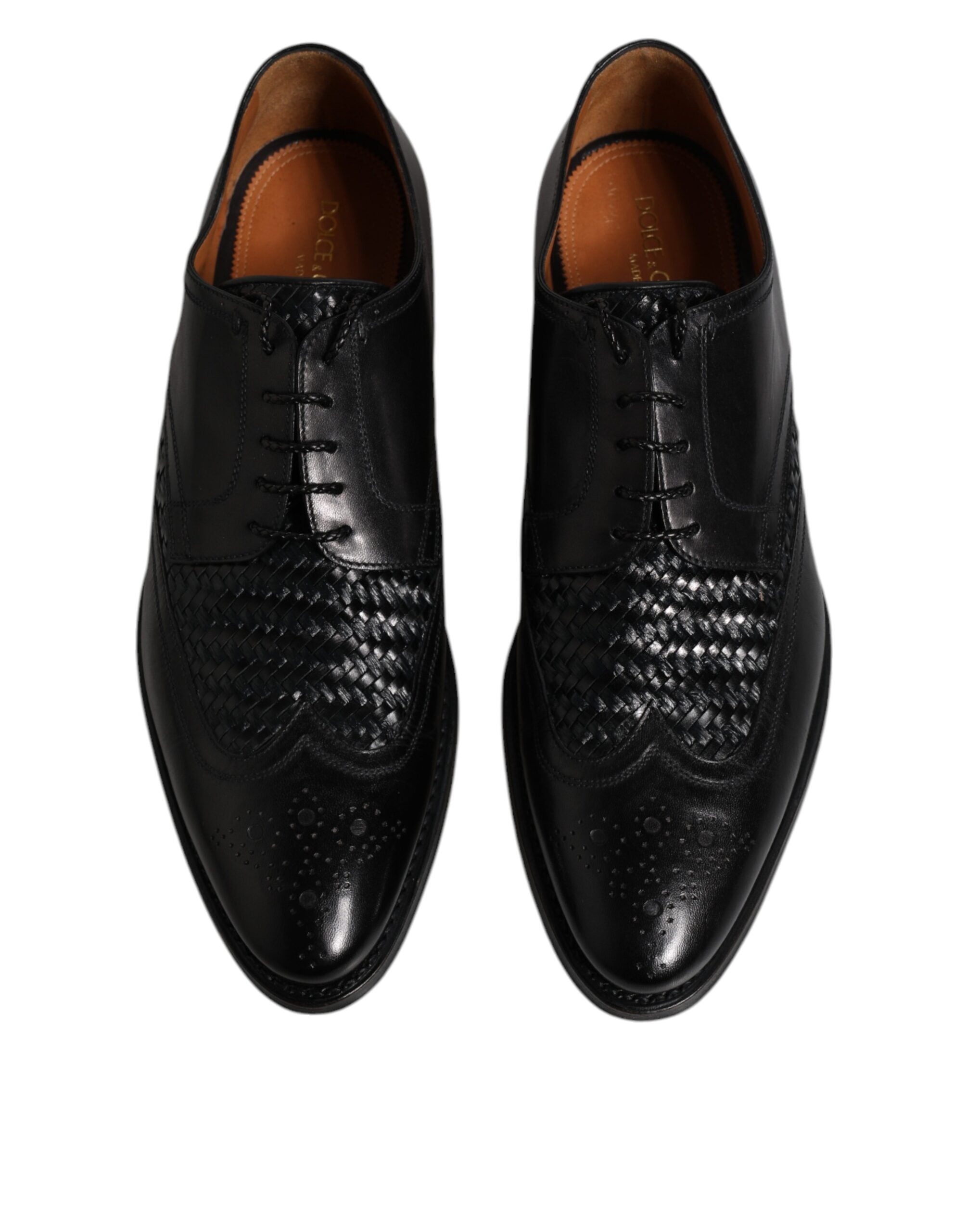 Dolce & Gabbana Black Leather Derby Wingtip Lace Up Formal Dress Shoes-3