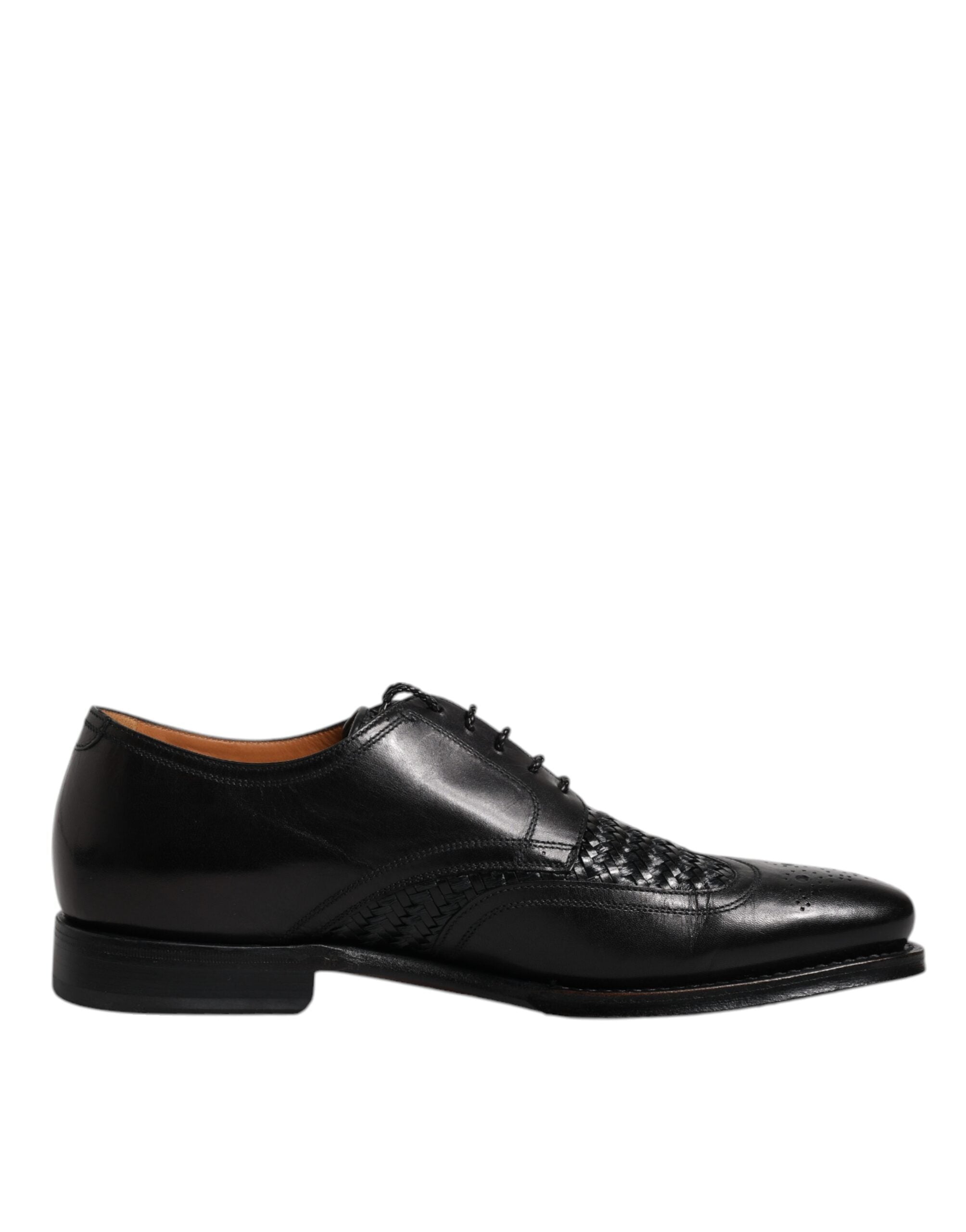 Dolce & Gabbana Black Leather Derby Wingtip Lace Up Formal Dress Shoes-1