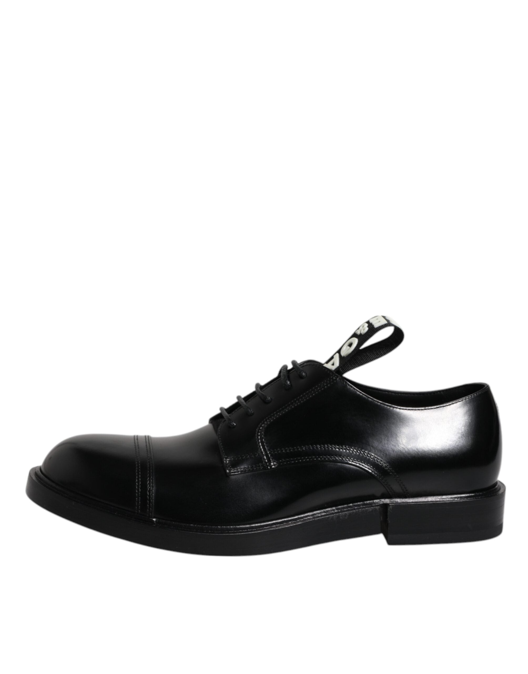 Zapatos Derby con cordones de charol negro de Dolce & Gabbana, zapatos de vestir formales-6