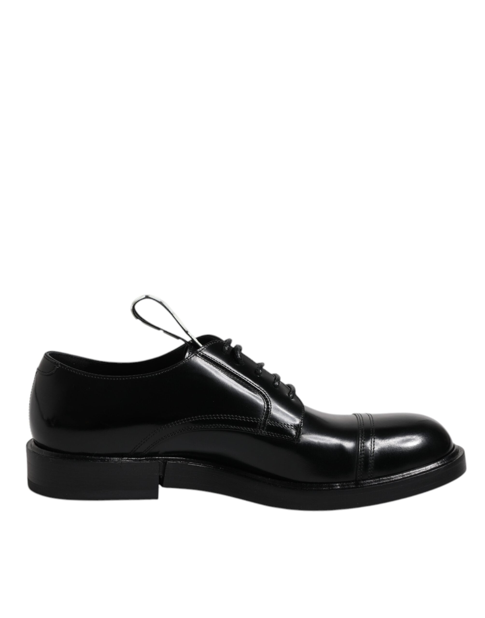 Zapatos Derby con cordones de charol negro de Dolce & Gabbana, zapatos de vestir formales-7