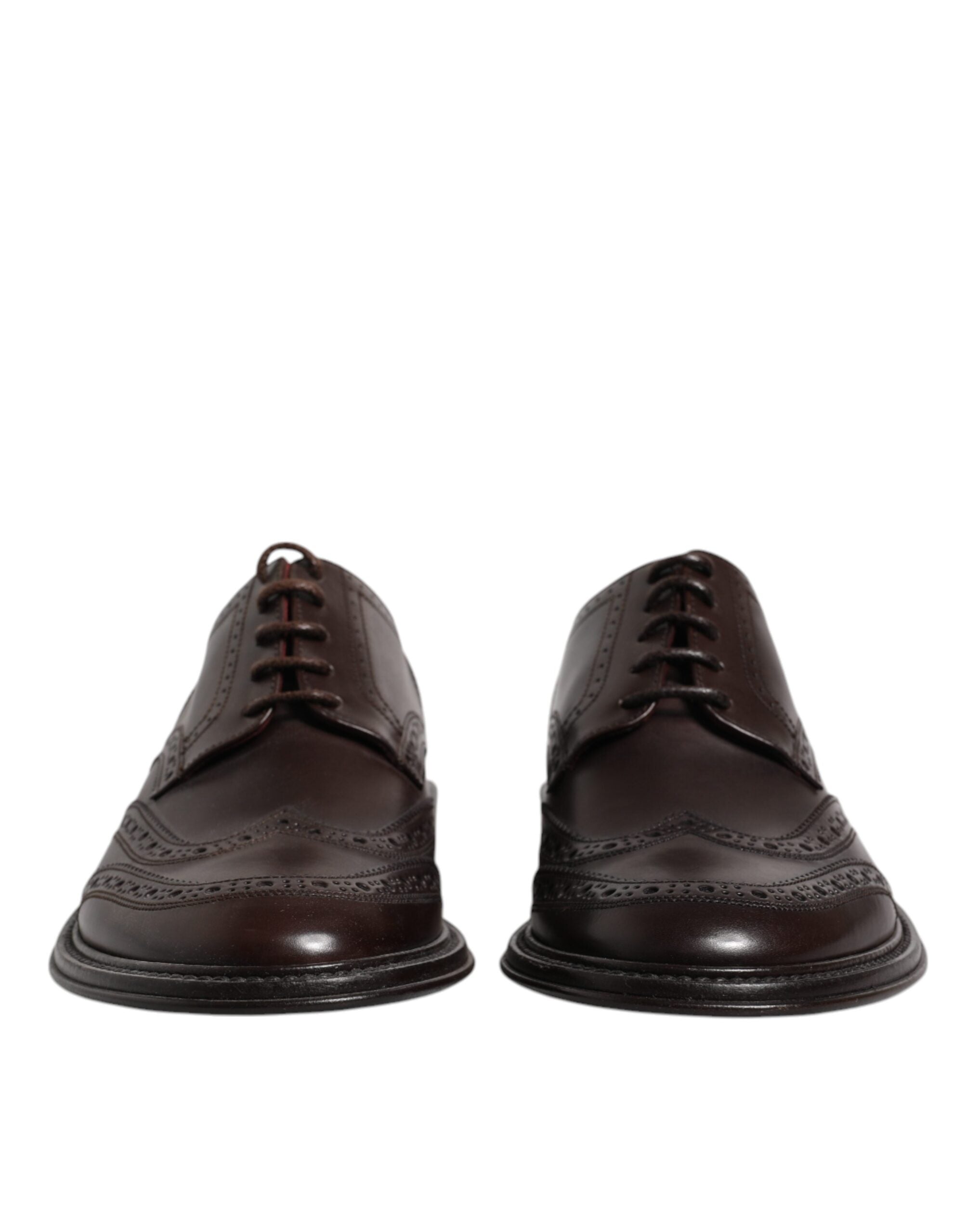 Dolce & Gabbana Brown Leather Derby Wingtip Lace Up Formal Dress Shoes-2