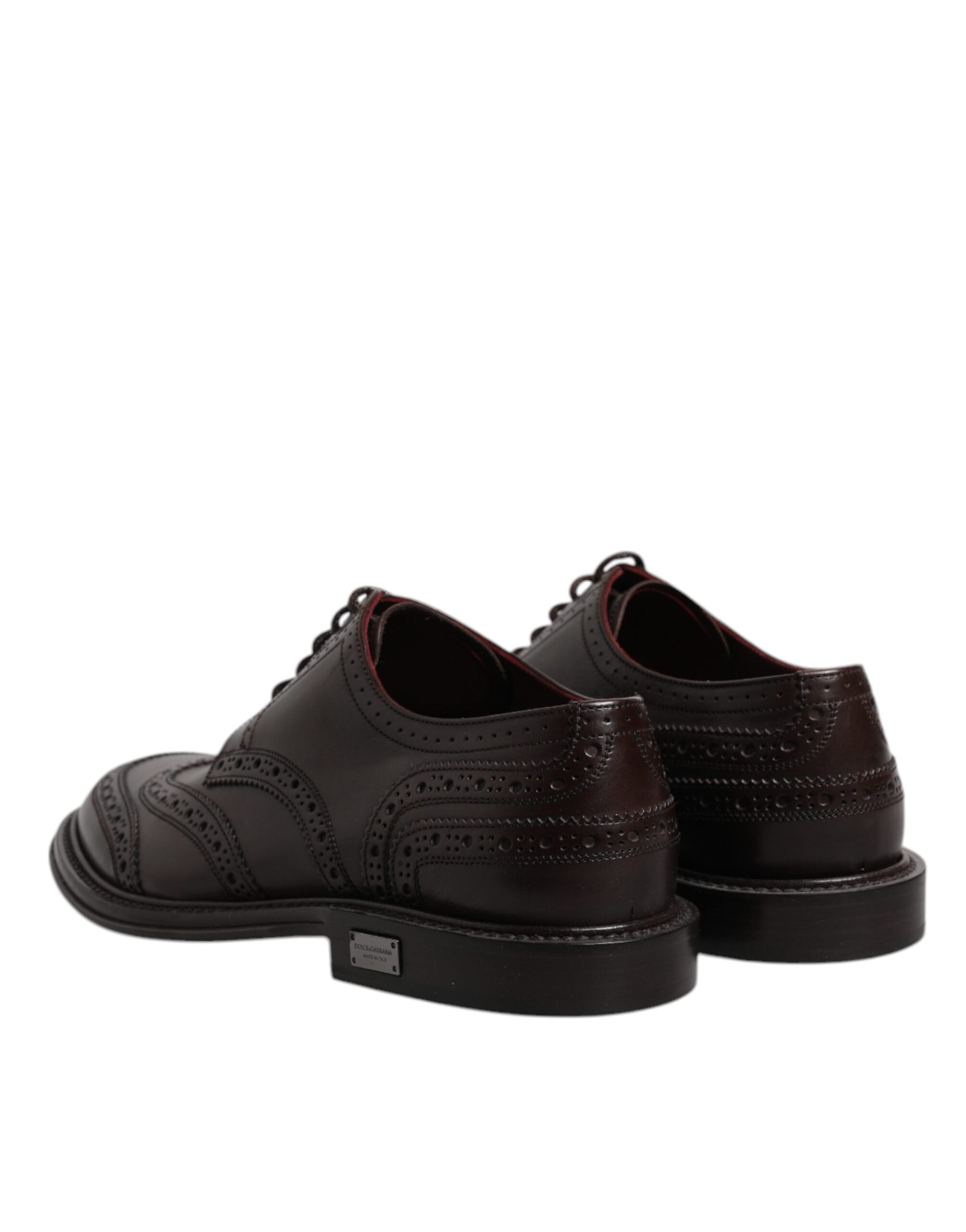 Dolce & Gabbana Brown Leather Derby Wingtip Lace Up Formal Dress Shoes-5