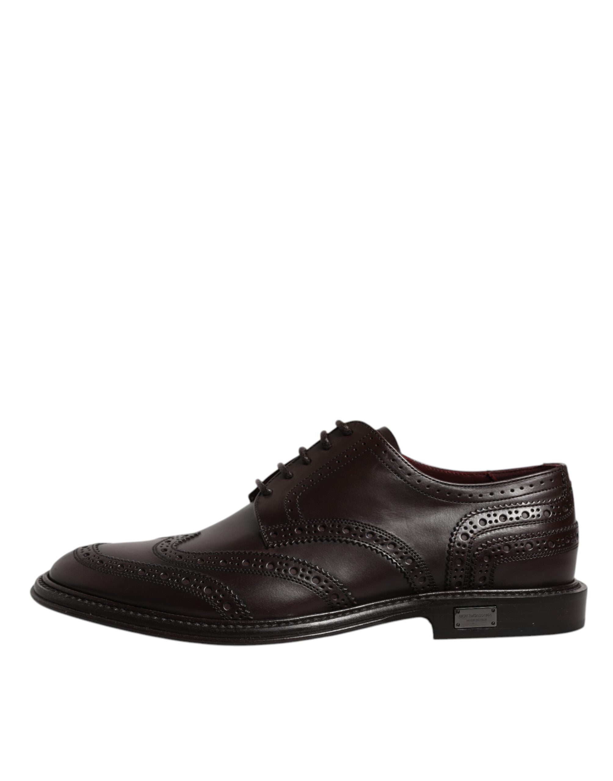 Dolce & Gabbana Brown Leather Derby Wingtip Lace Up Formal Dress Shoes-6