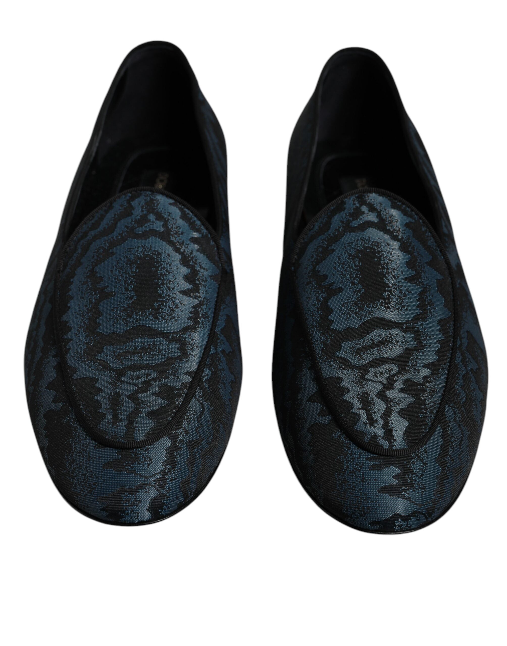 Dolce & Gabbana Blue Black Flats Men's Loafers Dress Shoes-2