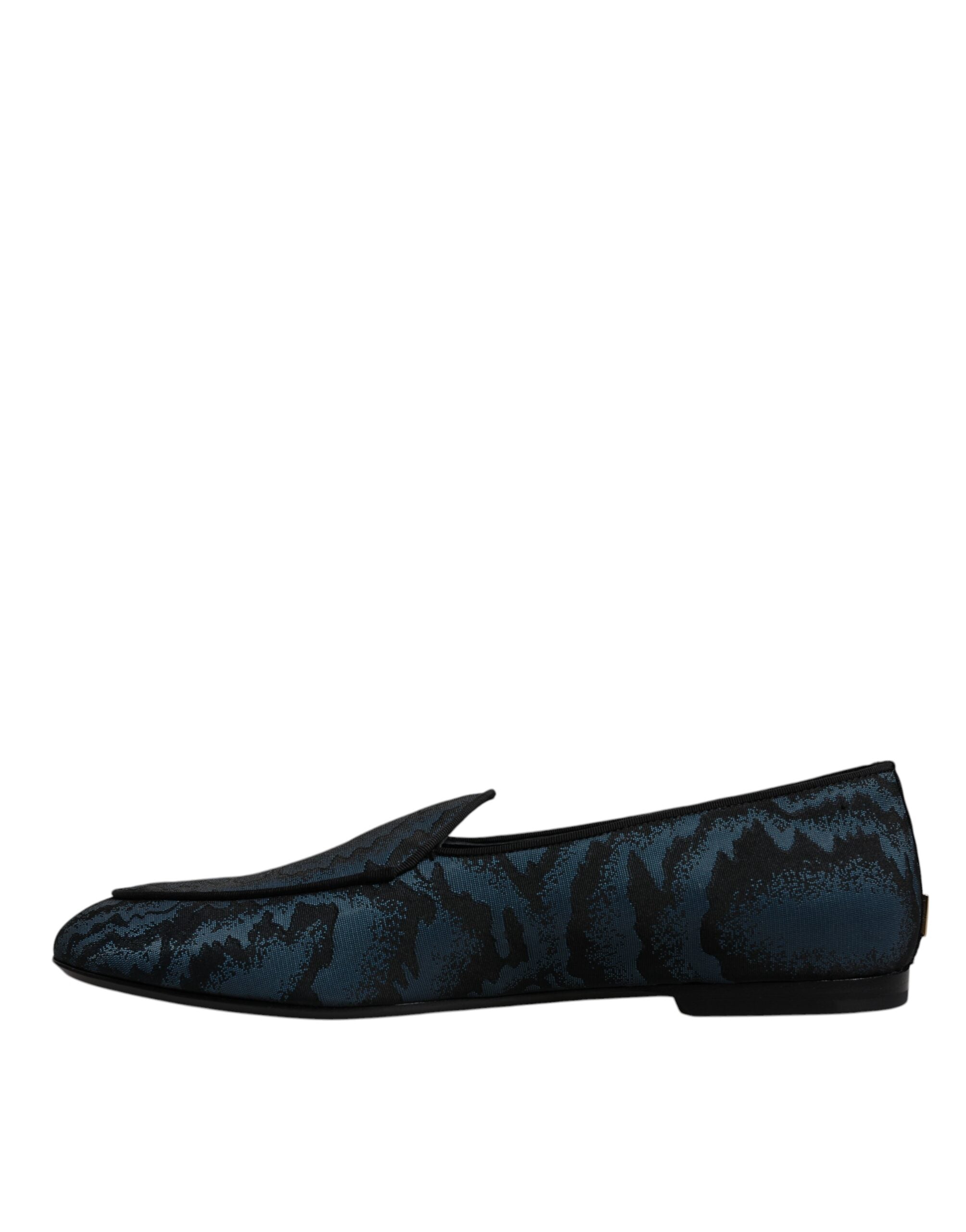 Dolce & Gabbana Blue Black Flats Men's Loafers Dress Shoes-5