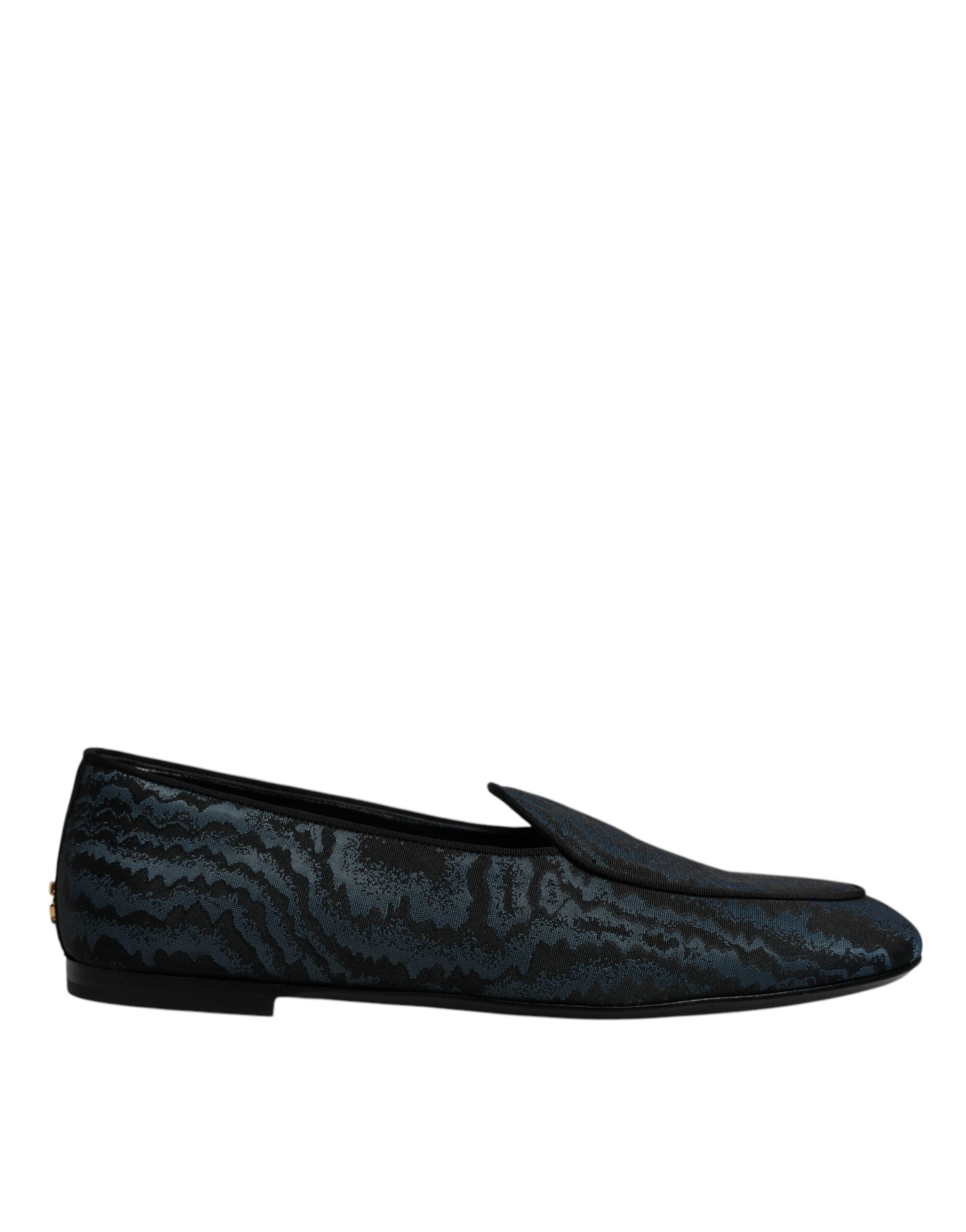 Dolce & Gabbana Blue Black Flats Men's Loafers Dress Shoes-6