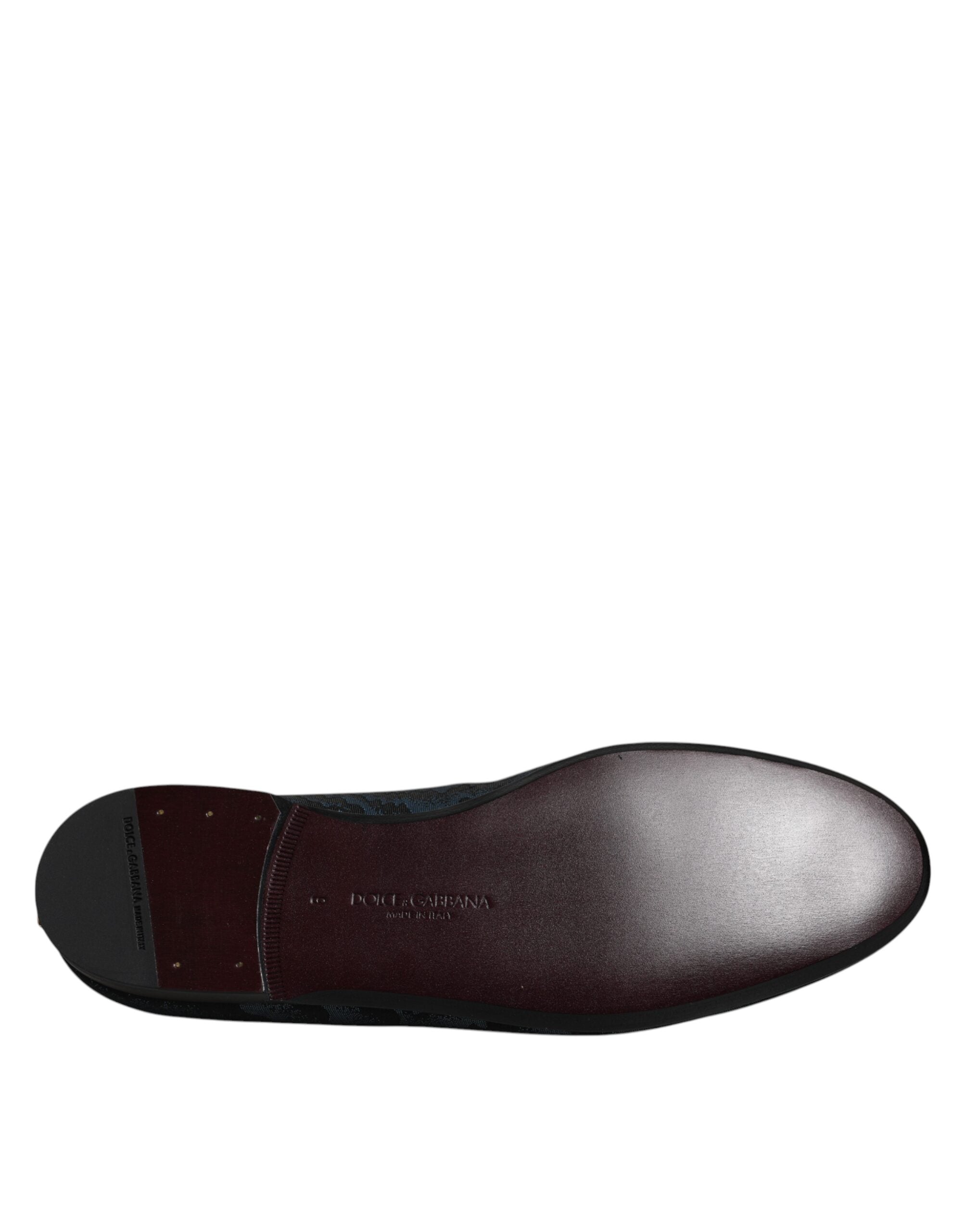 Dolce & Gabbana Blue Black Flats Men's Loafers Dress Shoes-7