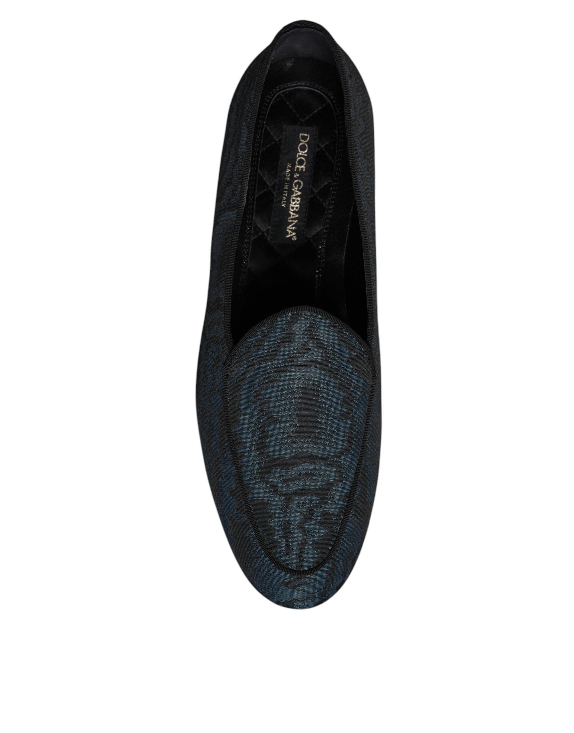 Dolce & Gabbana Blue Black Flats Men's Loafers Dress Shoes-8