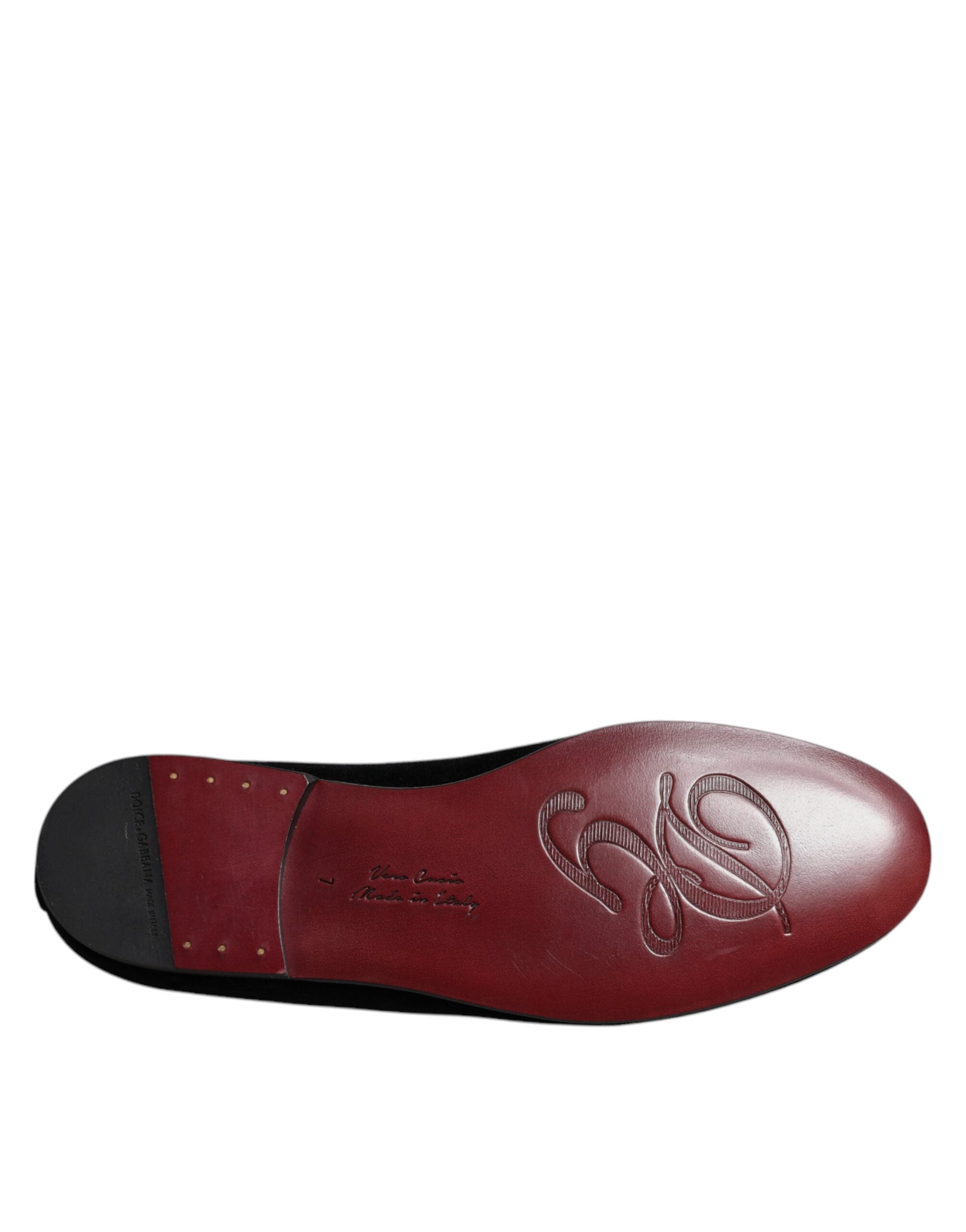 Mocasines de terciopelo negro con corona de cristal de Dolce & Gabbana, zapatos de vestir formales-8
