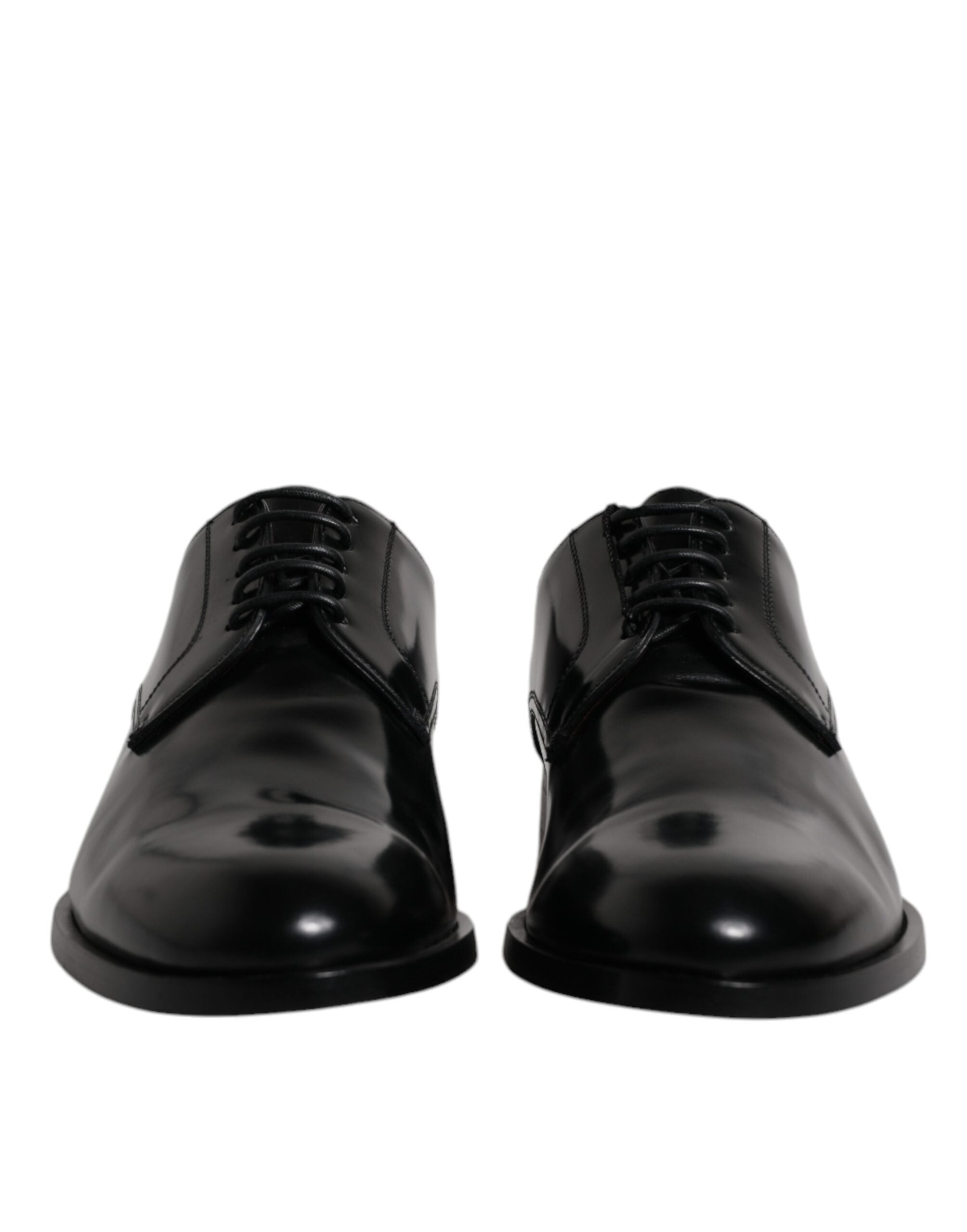 Dolce & Gabbana Schwarze Kalbsleder Derby Schnürschuhe Formal Dress Schuhe-2