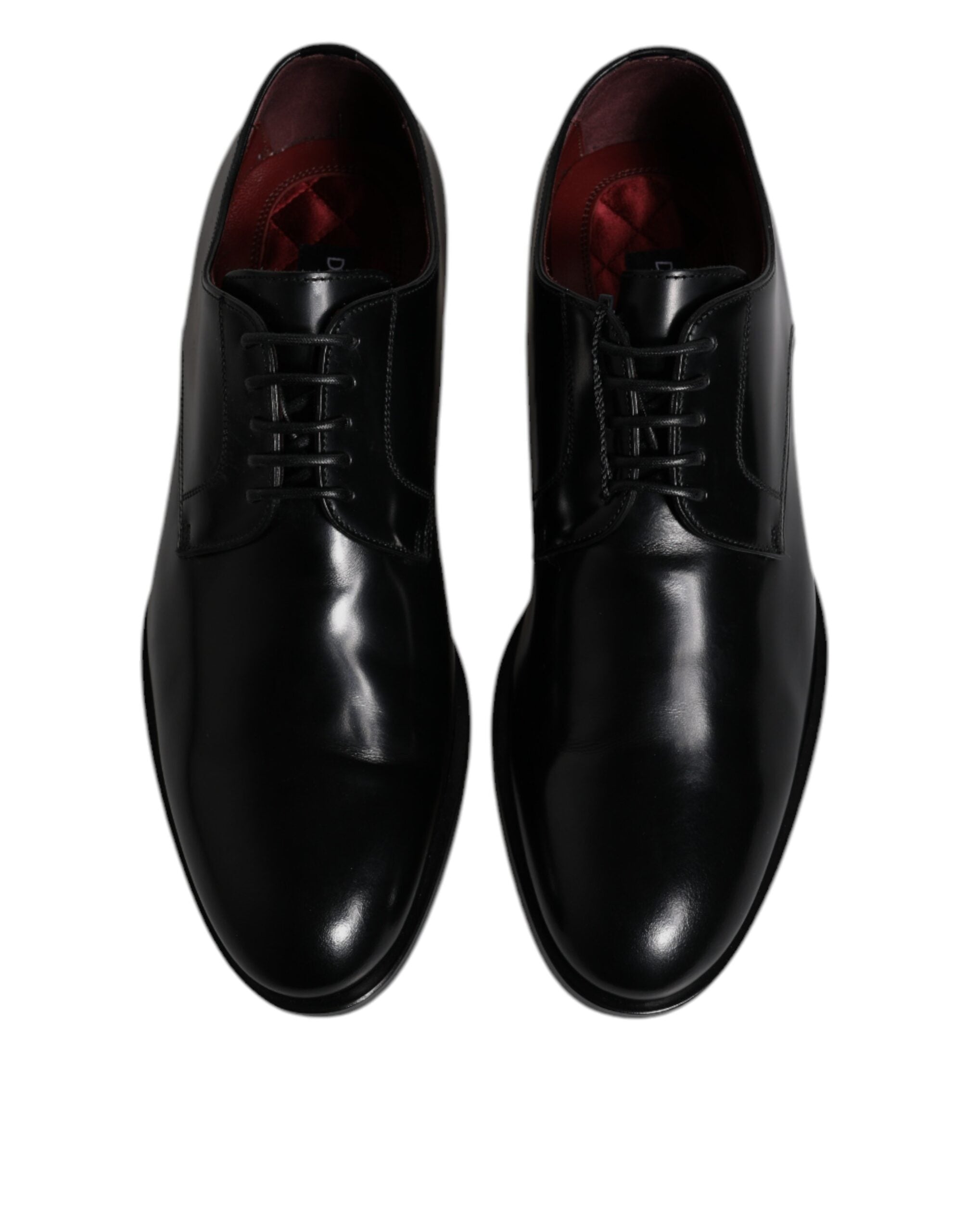 Dolce & Gabbana Schwarze Kalbsleder Derby Schnürschuhe Formal Dress Schuhe-3
