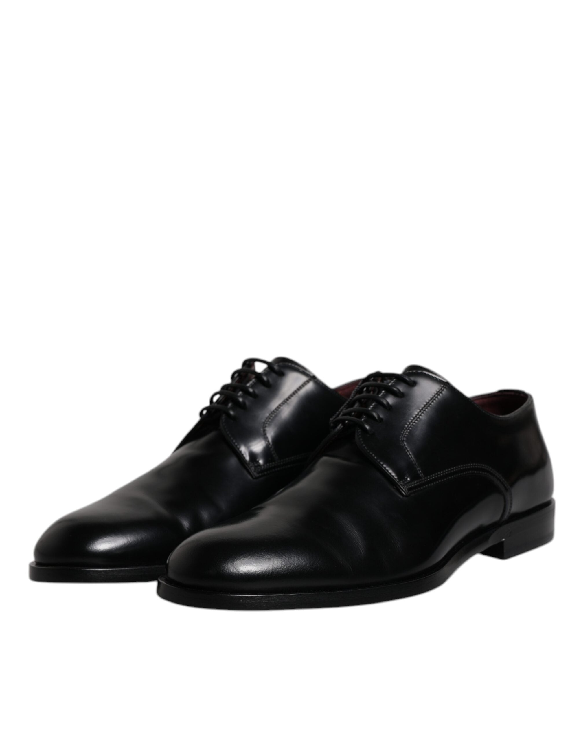 Dolce & Gabbana Schwarze Kalbsleder Derby Schnürschuhe Formal Dress Schuhe-4
