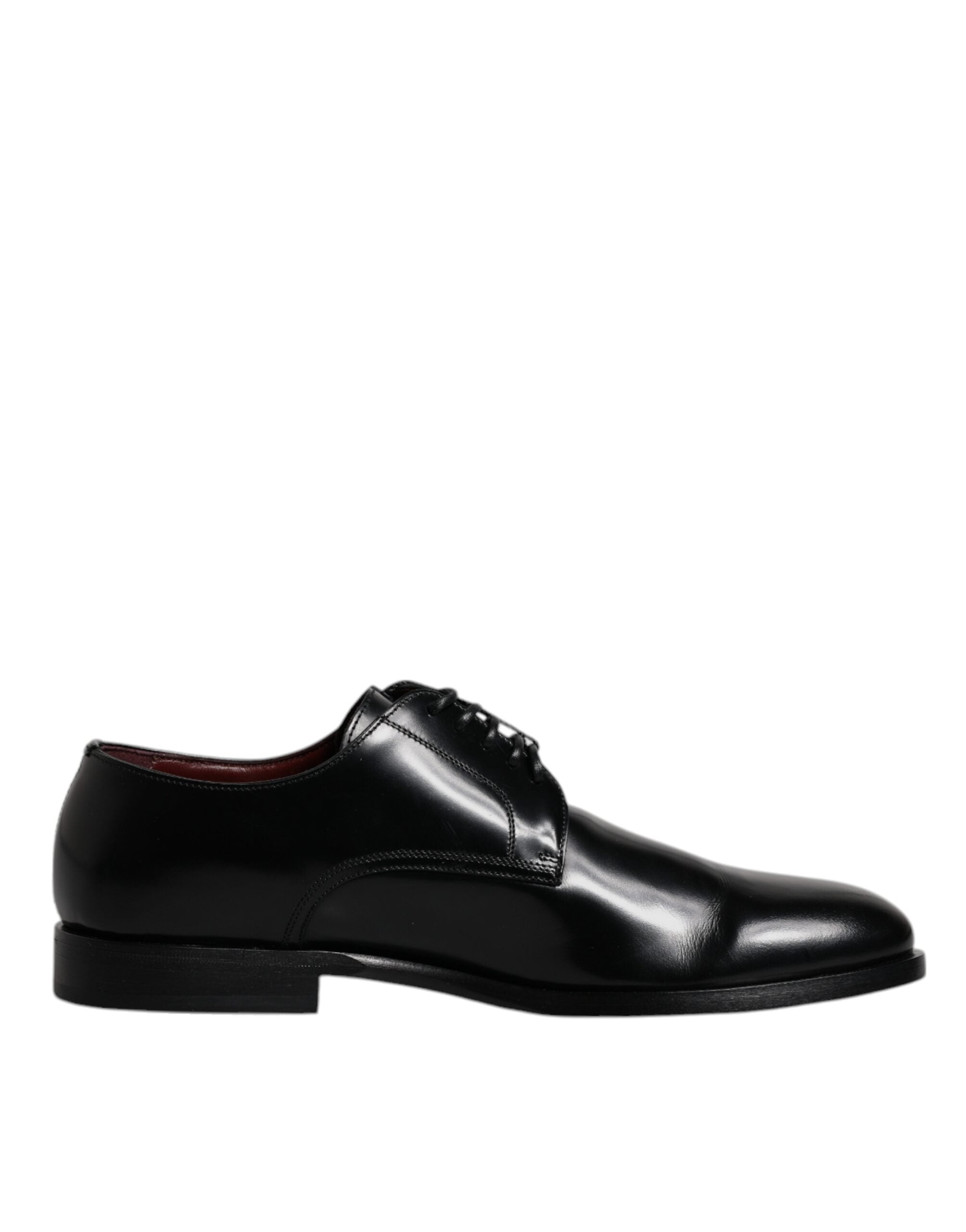 Dolce & Gabbana Schwarze Kalbsleder Derby Schnürschuhe Formal Dress Schuhe-1