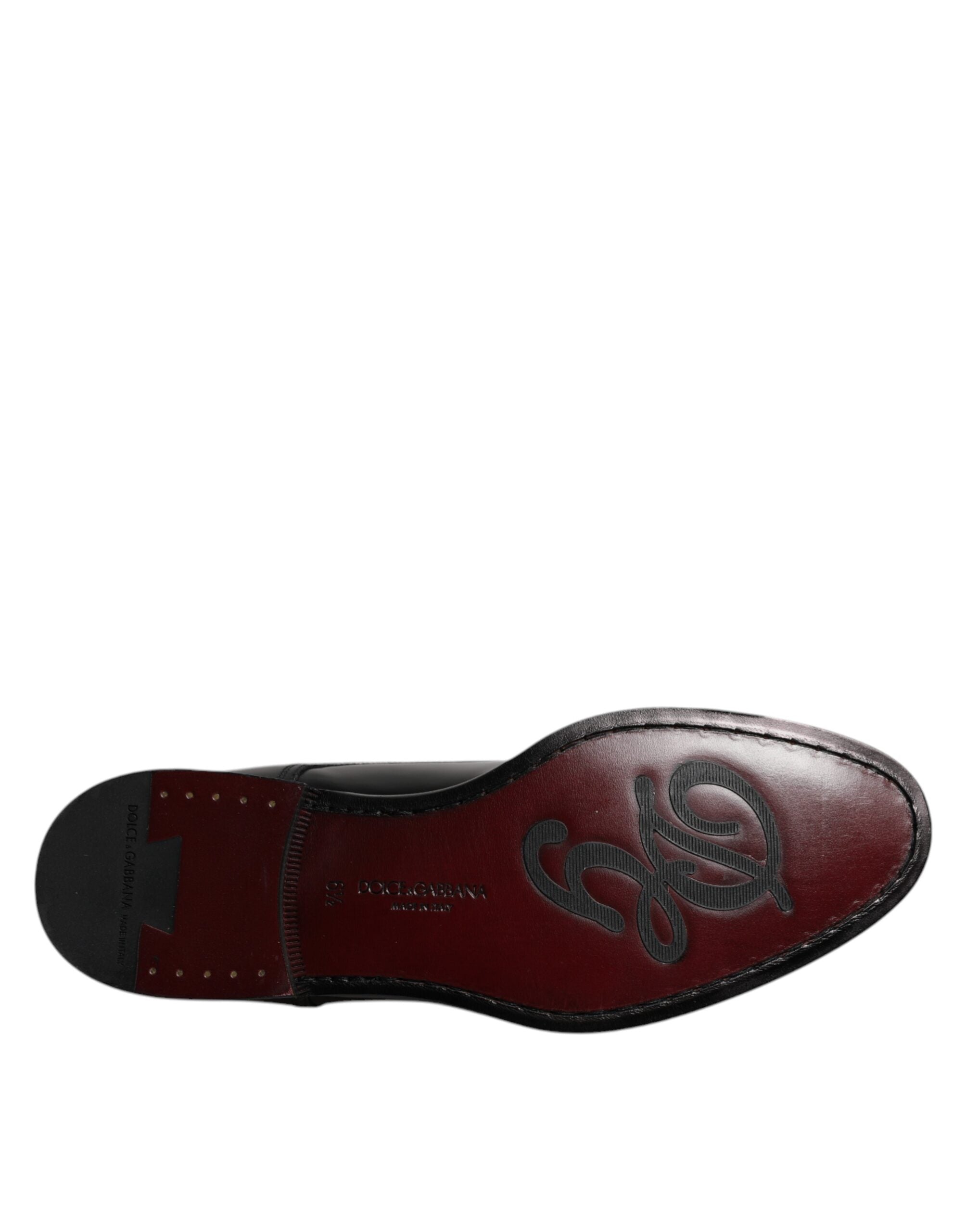 Dolce & Gabbana Schwarze Kalbsleder Derby Schnürschuhe Formal Dress Schuhe-8