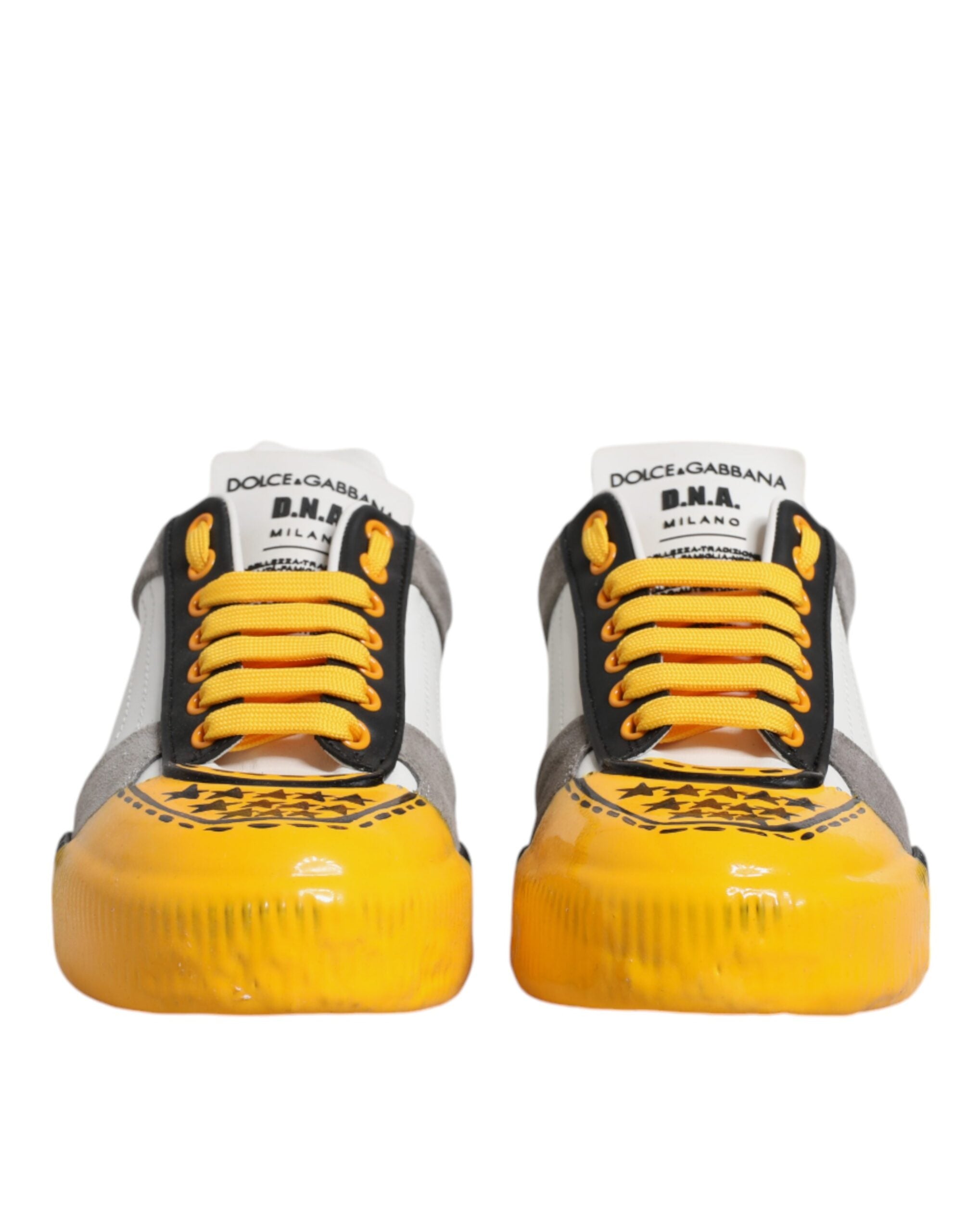 Dolce & Gabbana Multicolor Leather DNA Low Top Sneakers Shoes-2