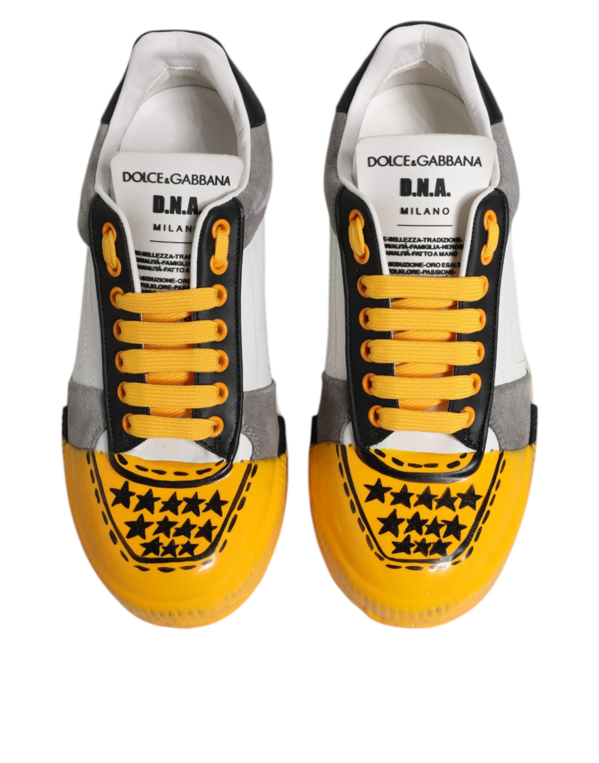 Dolce & Gabbana Multicolor Leather DNA Low Top Sneakers Shoes-3