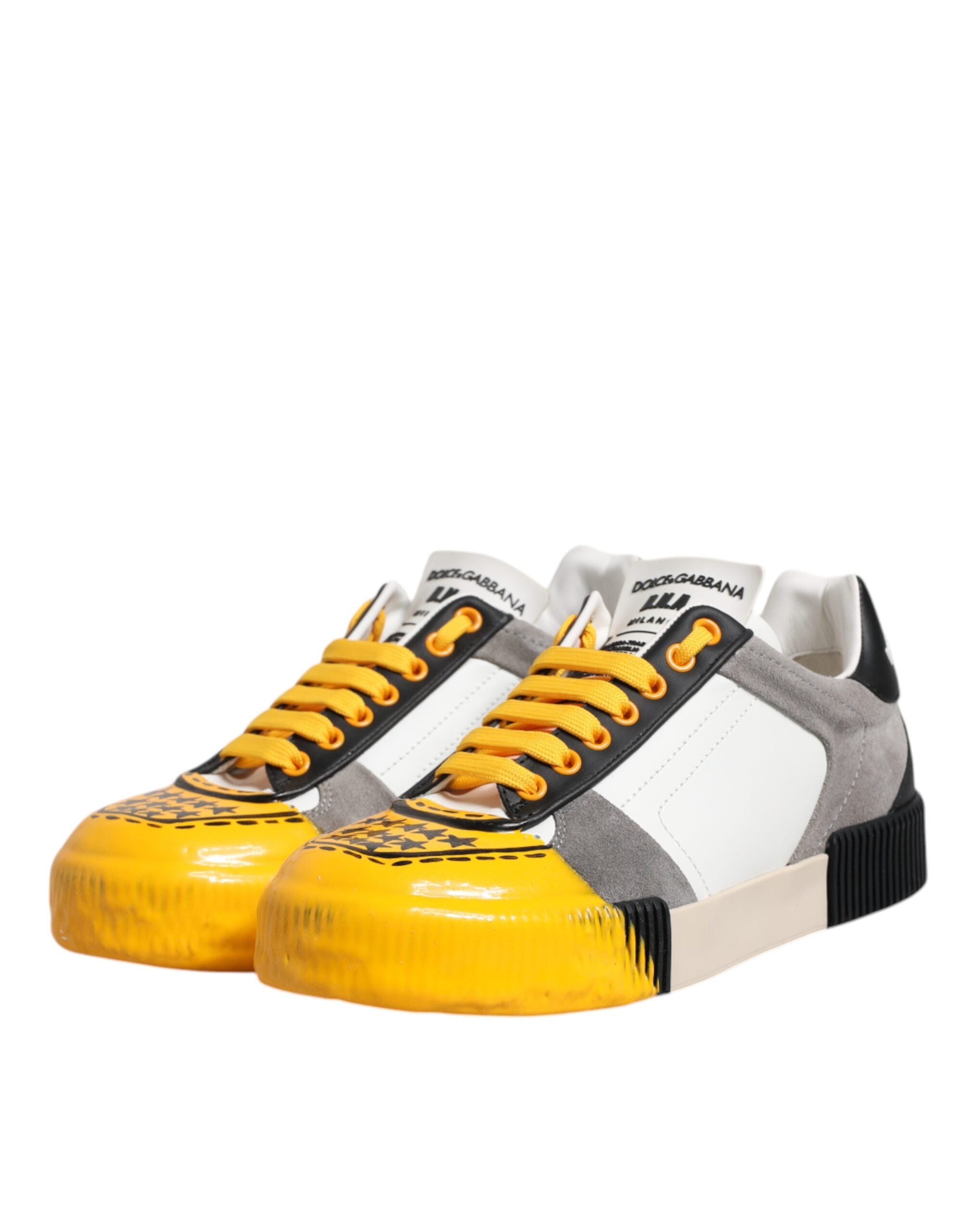 Dolce & Gabbana Multicolor Leather DNA Low Top Sneakers Shoes-4