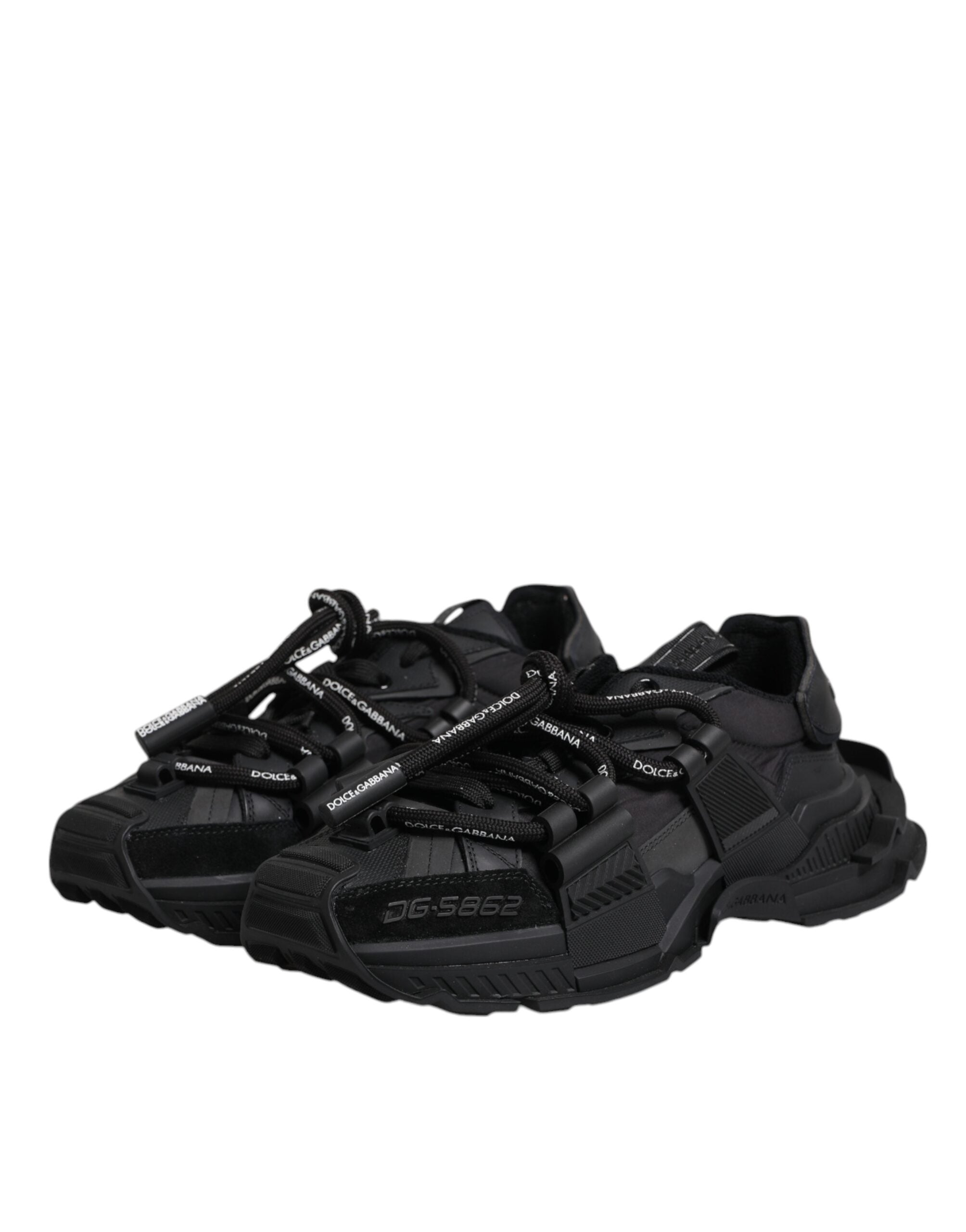 Zapatillas deportivas negras de caña baja con cordones de Dolce & Gabbana-4