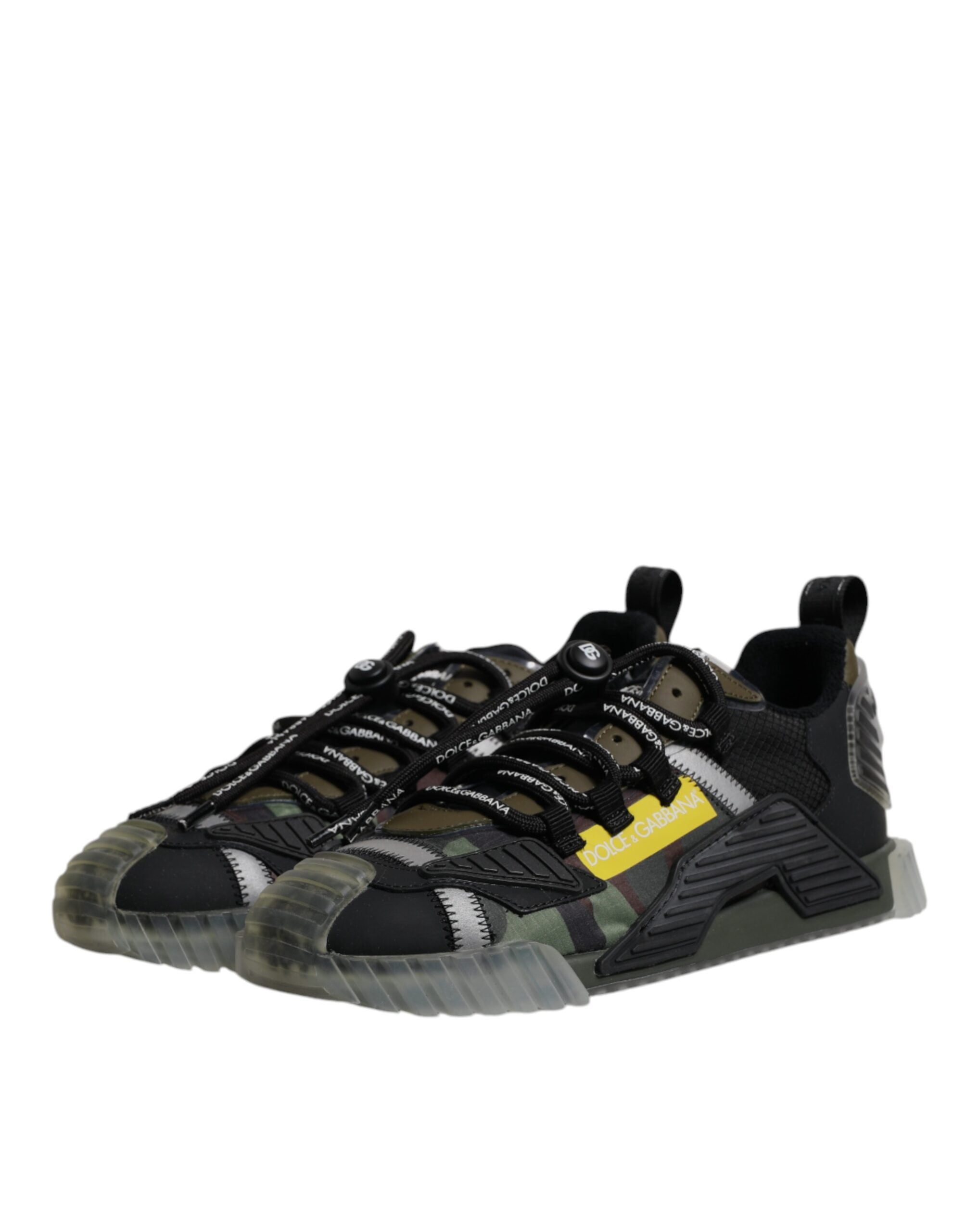 Dolce & Gabbana Black Green Camo NS1 Low Top Sneakers Shoes-4
