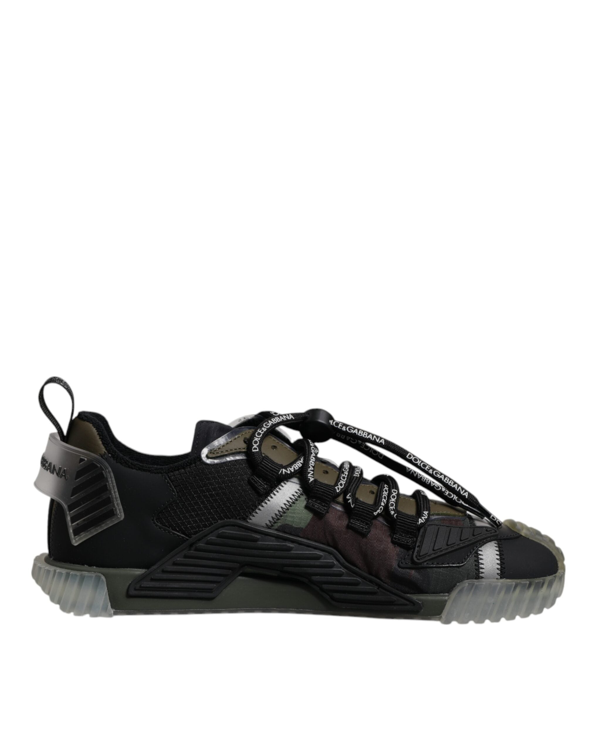 Dolce & Gabbana Black Green Camo NS1 Low Top Sneakers Shoes-1