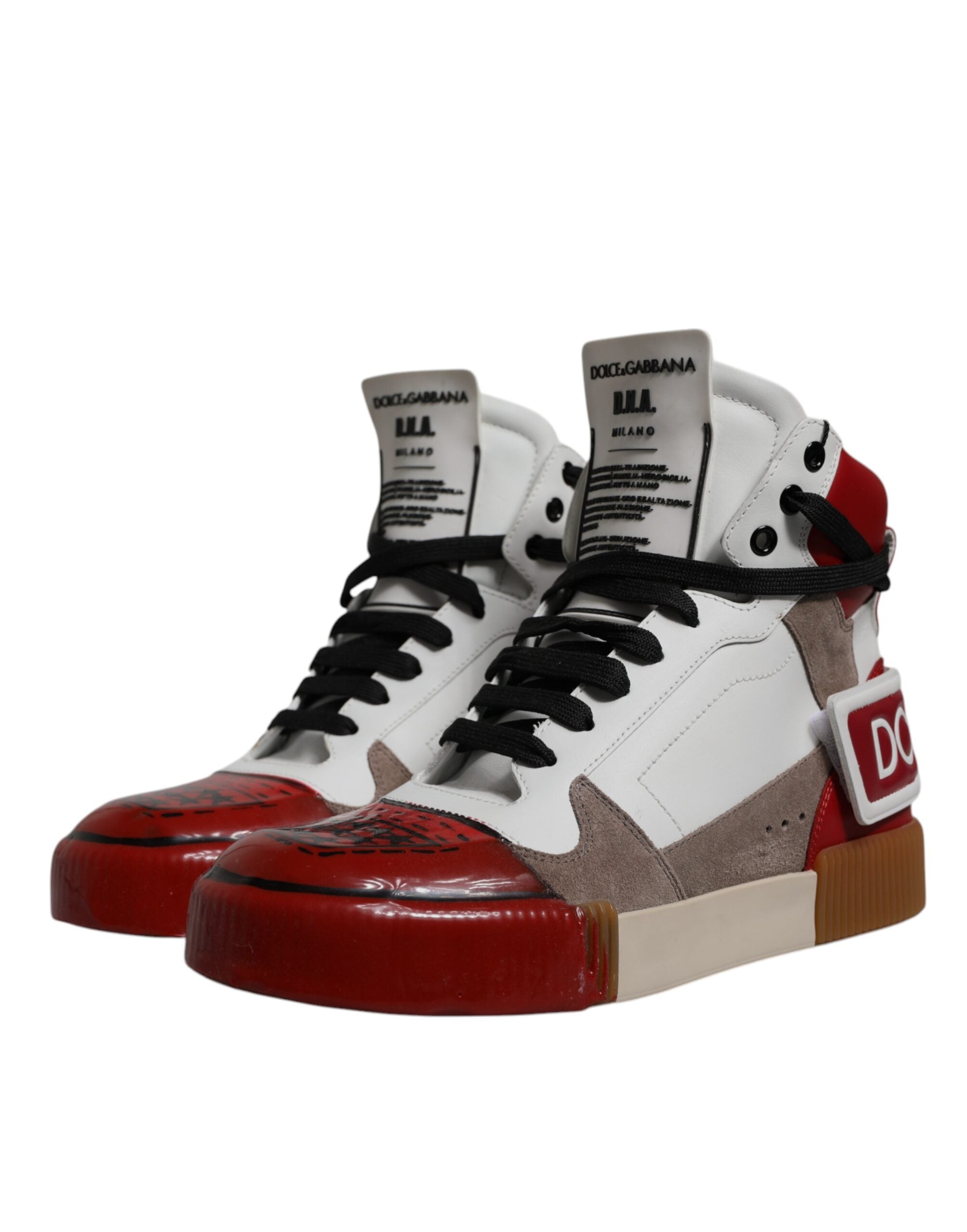 Dolce & Gabbana Multicolor Leder High Top Sneakers Schuhe-3