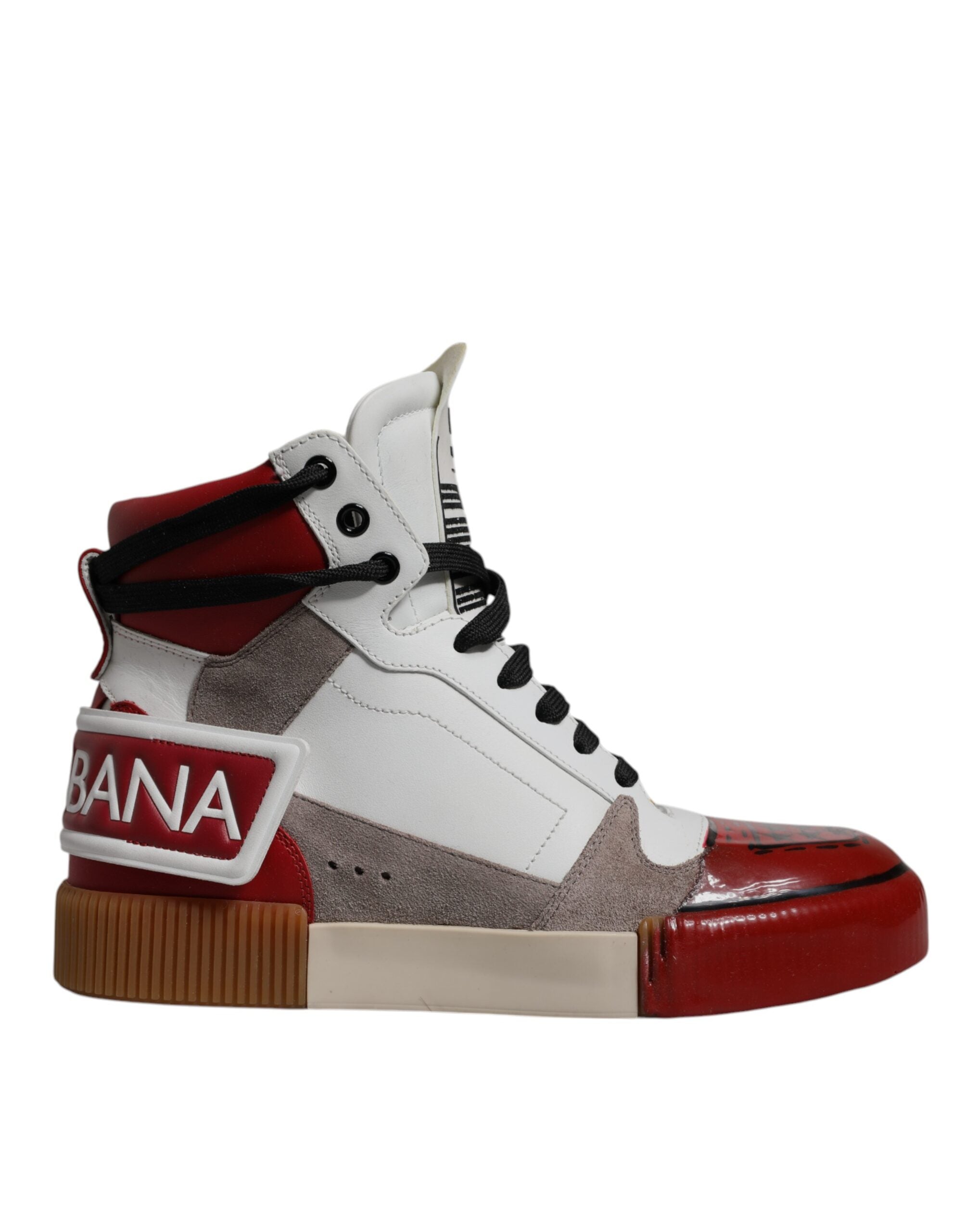 Dolce & Gabbana Multicolor Leder High Top Sneakers Schuhe-1