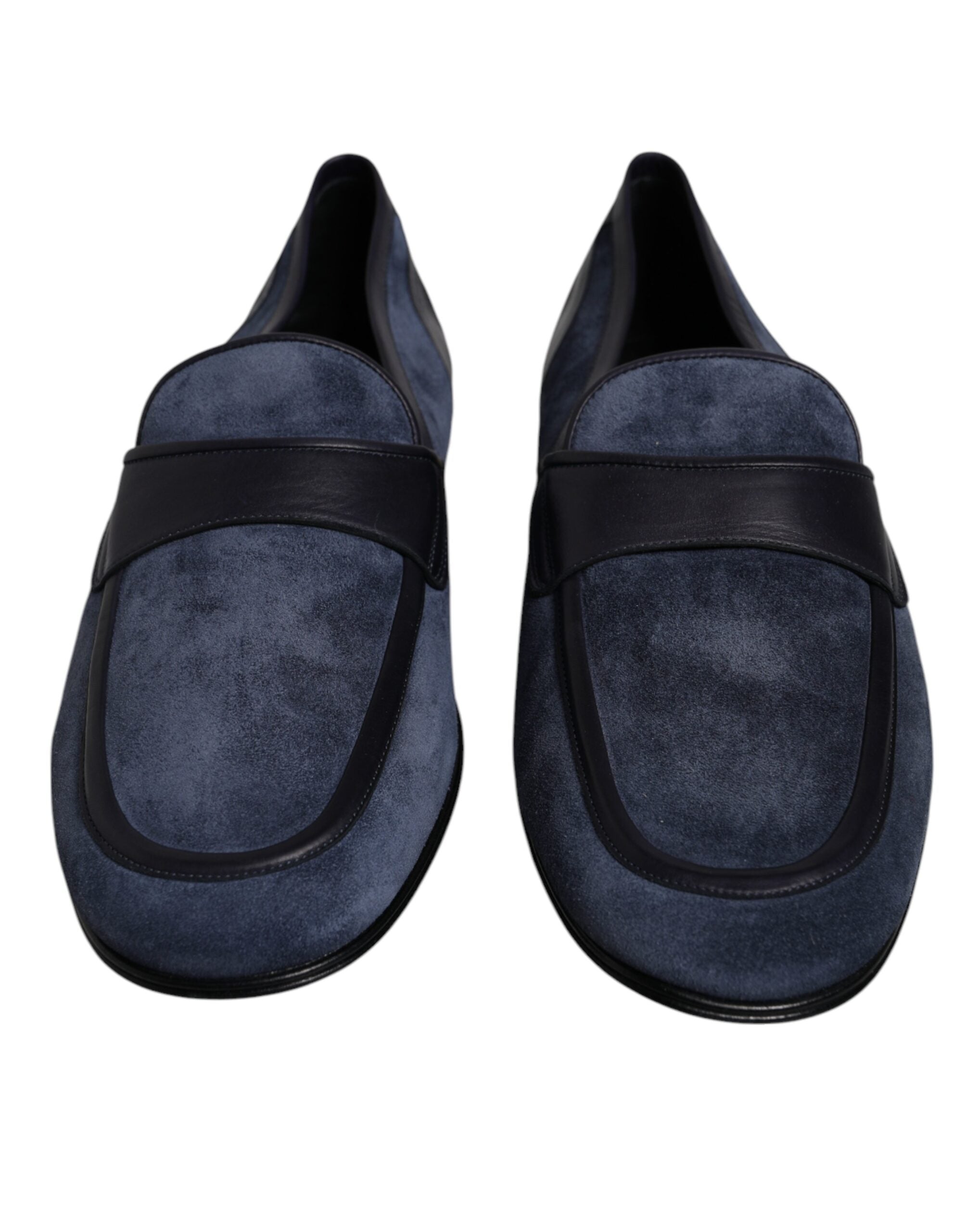 Dolce & Gabbana Blue Suede Loafer Moccasin Shoes-2