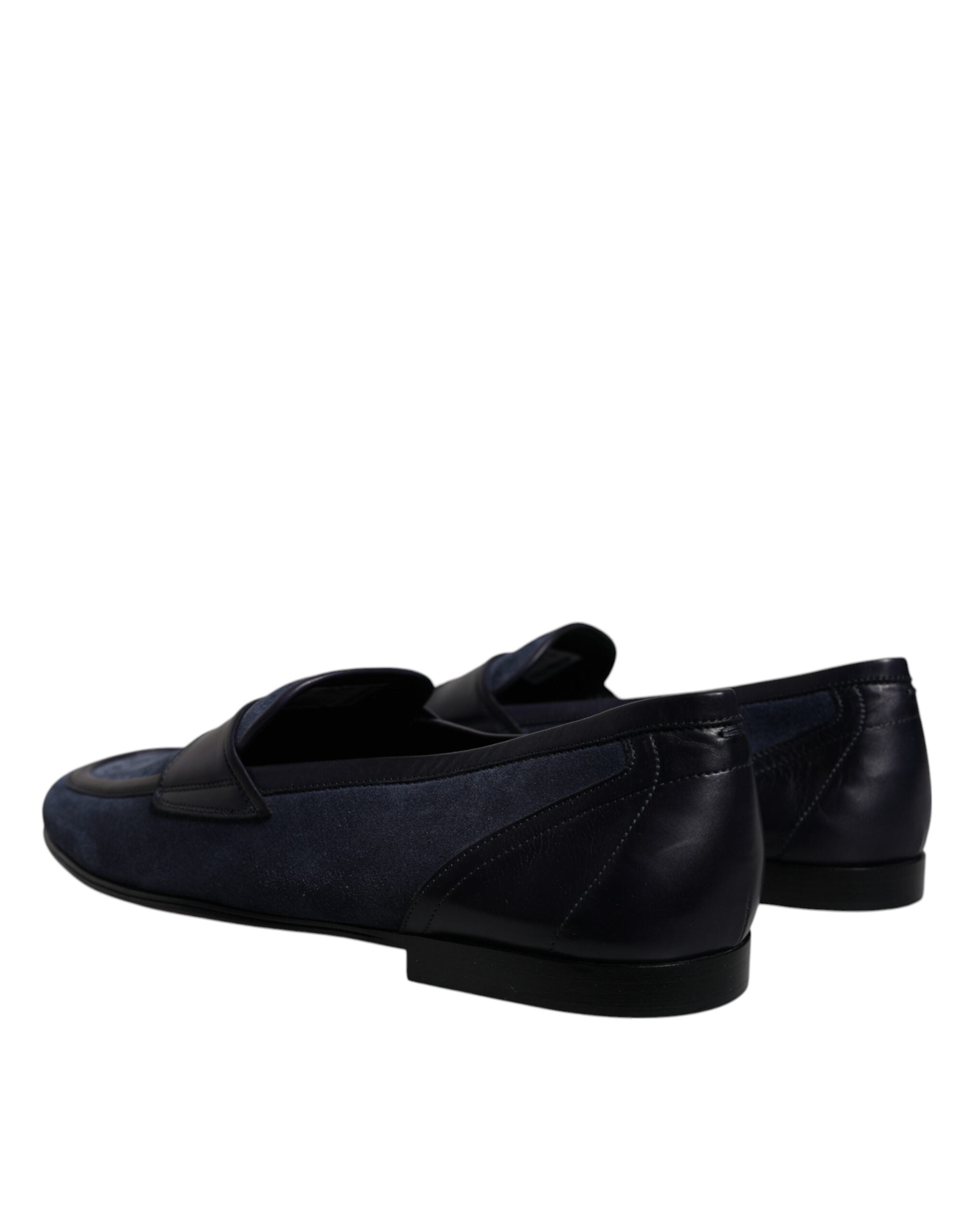 Dolce & Gabbana Blue Suede Loafer Moccasin Shoes-4
