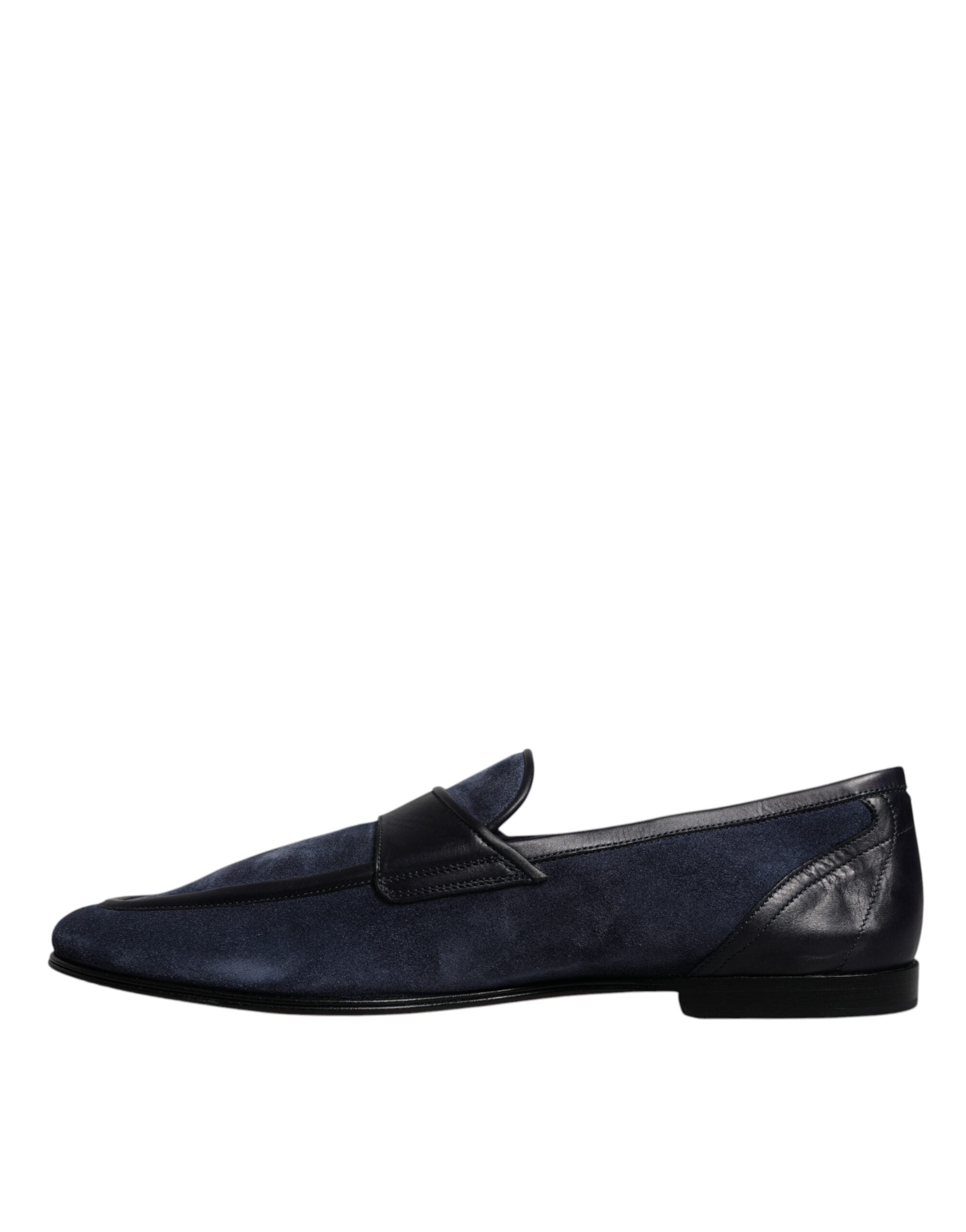 Dolce & Gabbana Blue Suede Loafer Moccasin Shoes-5