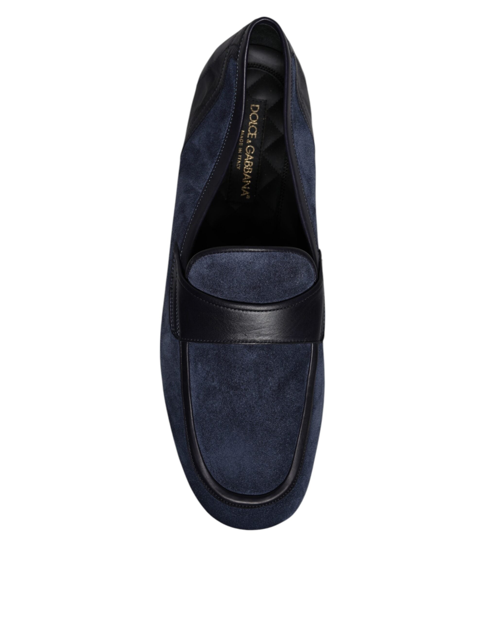 Dolce & Gabbana Blue Suede Loafer Moccasin Shoes-8