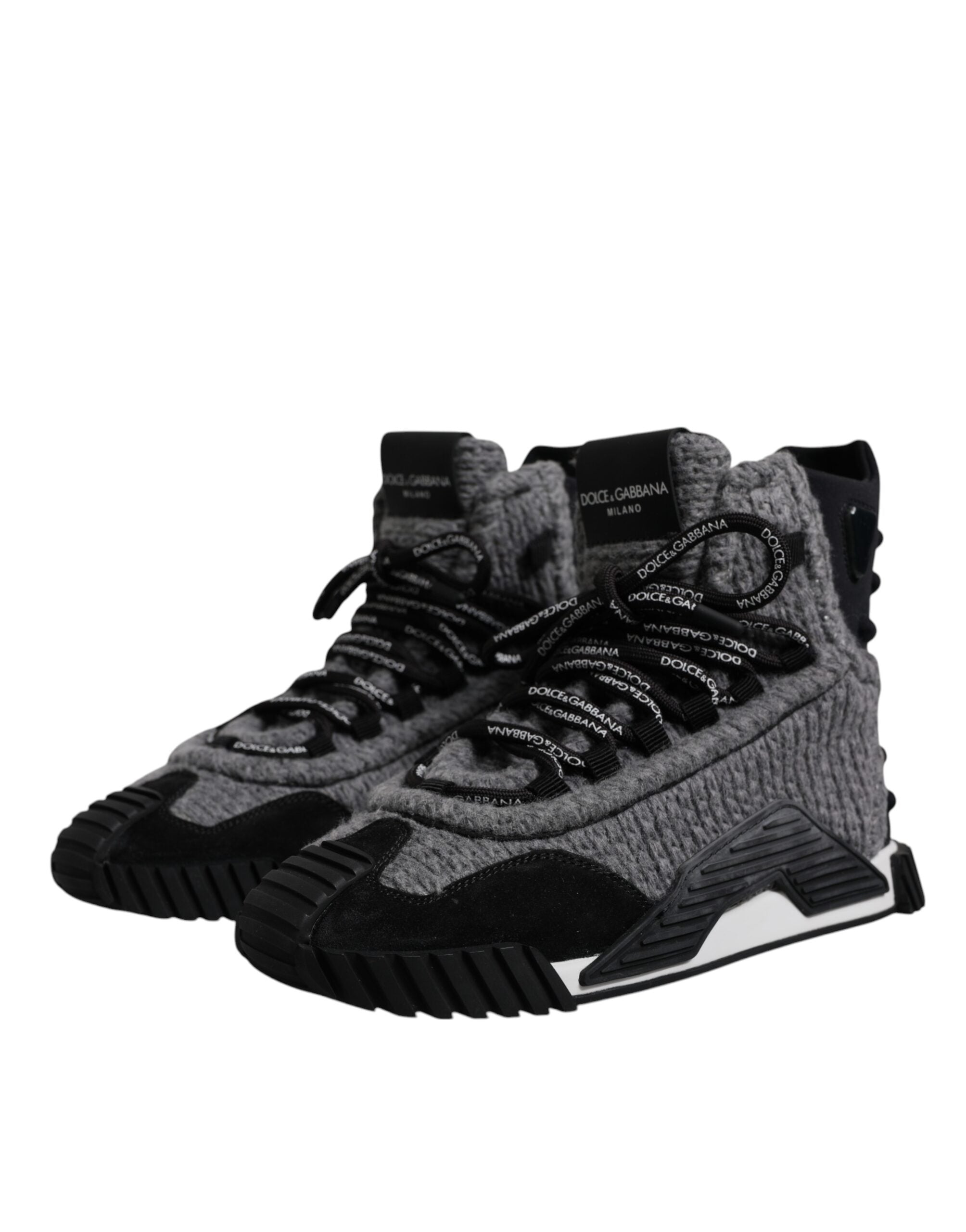 Dolce & Gabbana Grey Black NS1 High Top Boots Sneakers Shoes-3