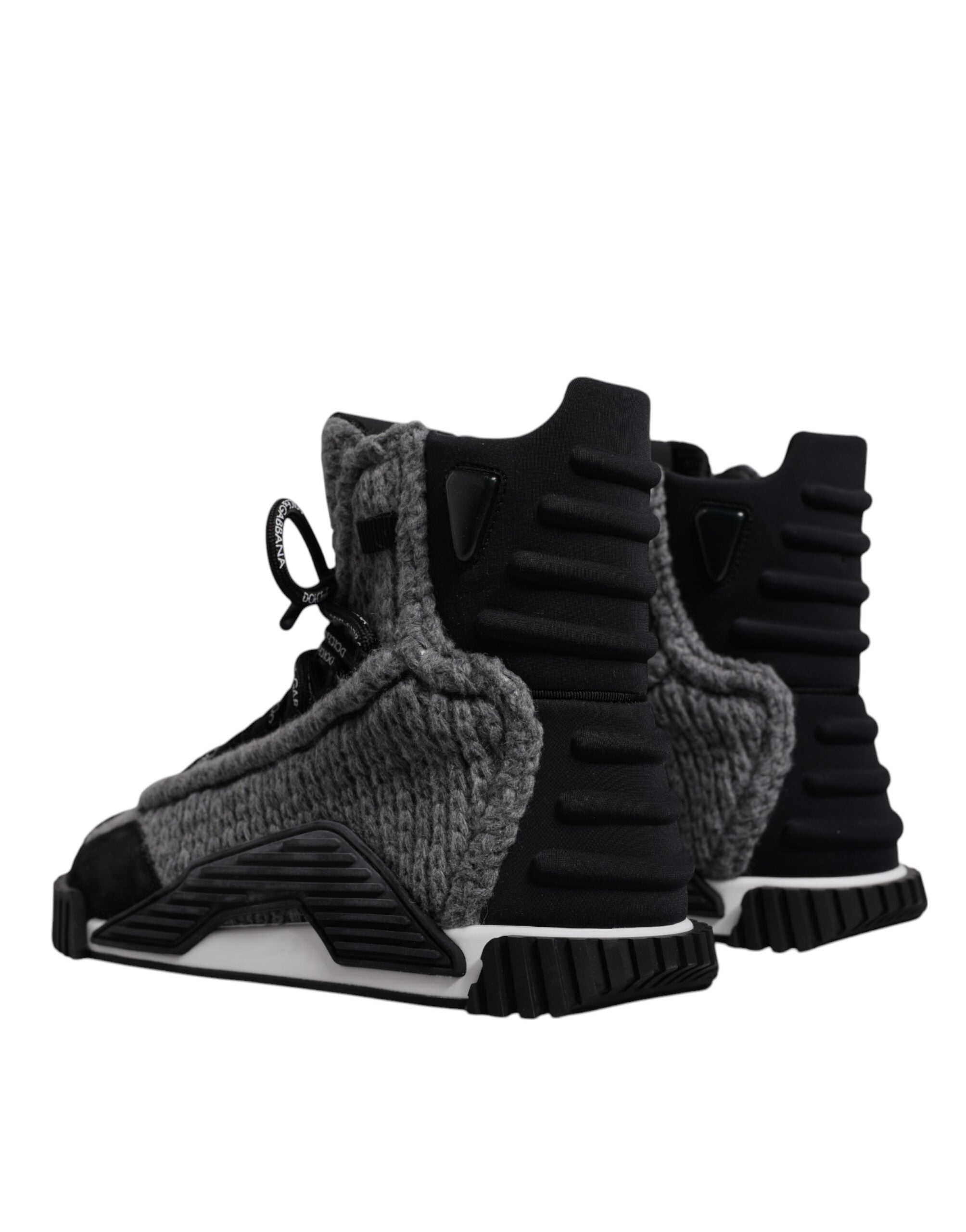 Dolce & Gabbana Grey Black NS1 High Top Boots Sneakers Shoes-4