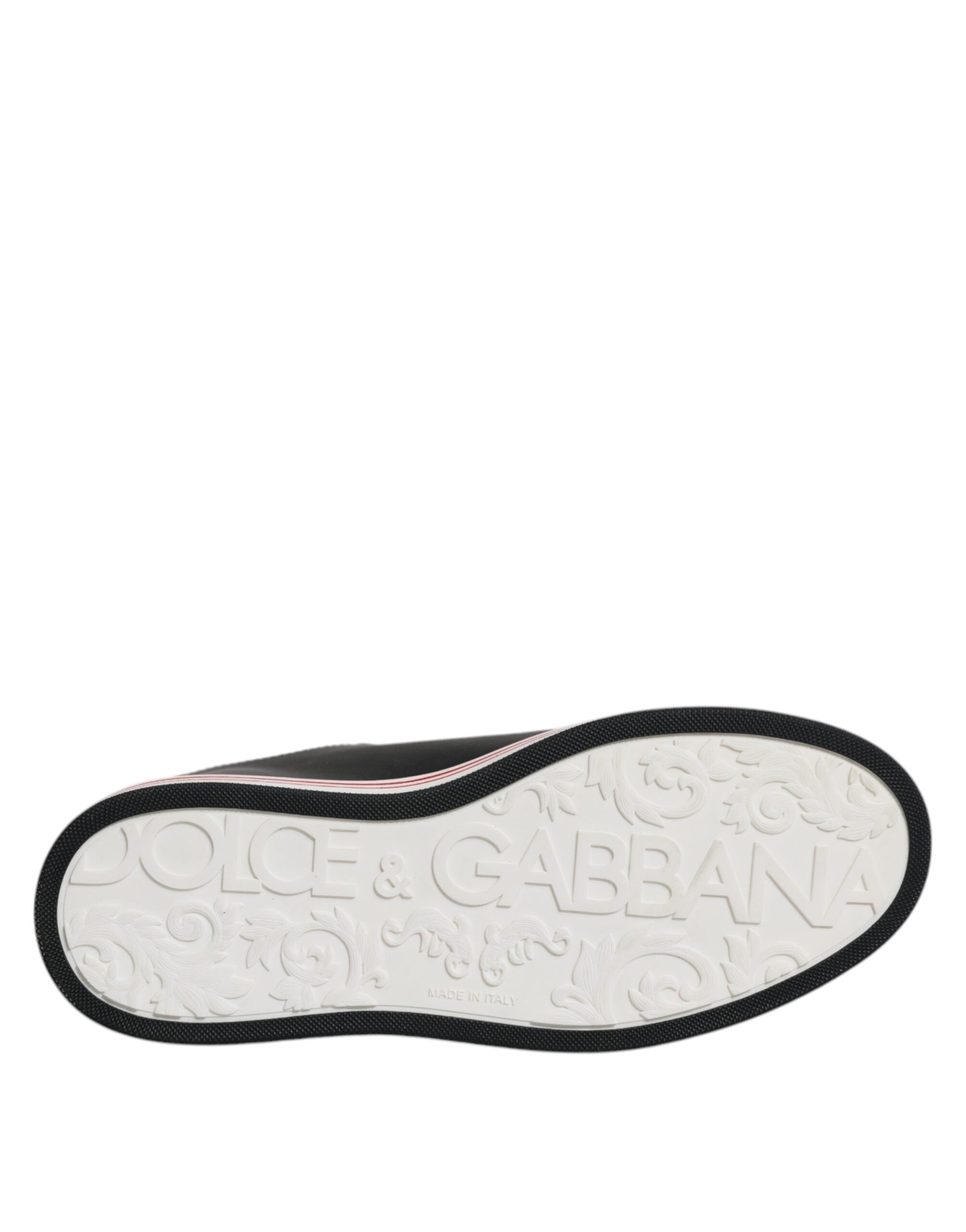Dolce & Gabbana Schwarz Leder Low Top Männer Turnschuhe Schuhe-7