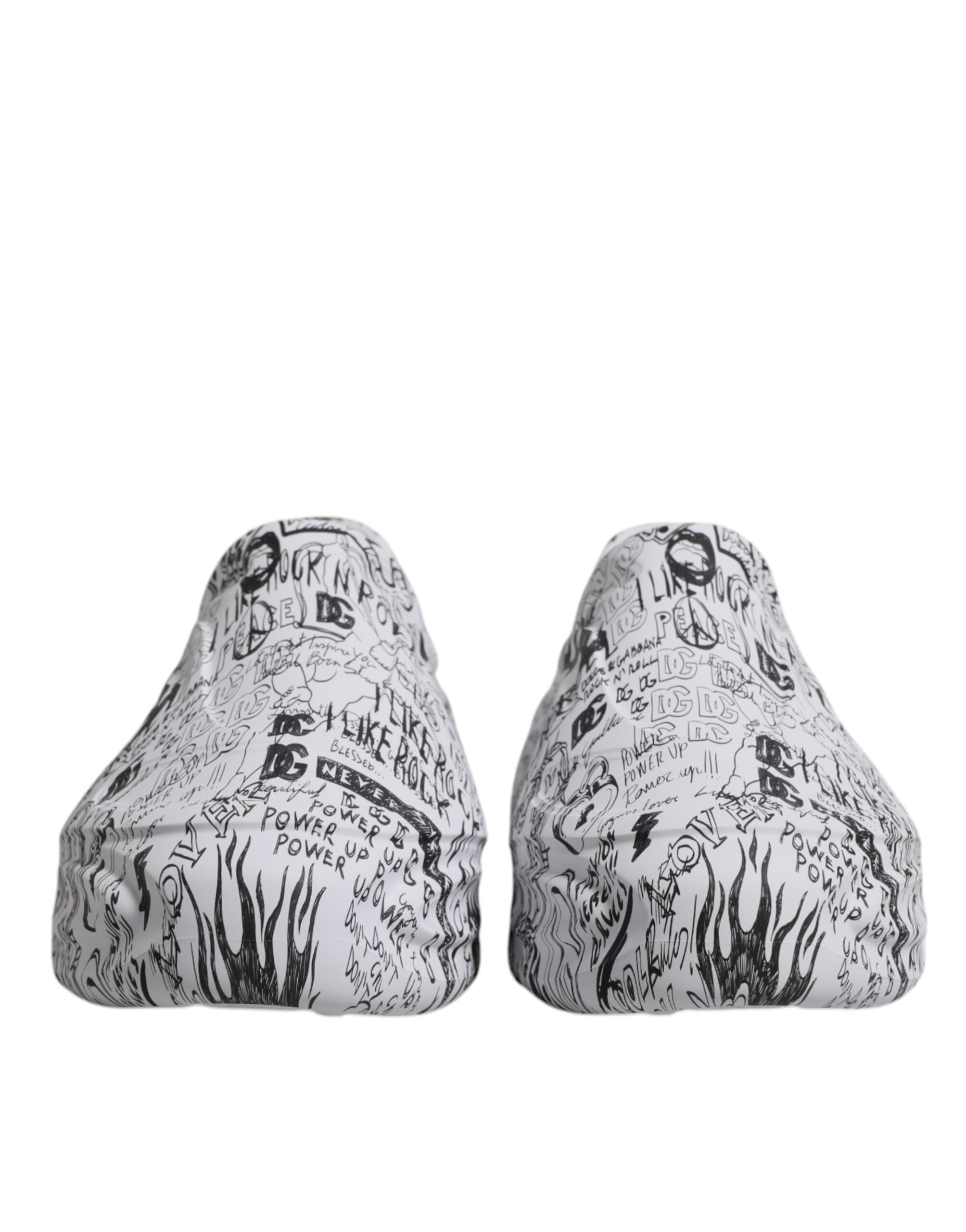 Dolce & Gabbana White Black Graffiti Daymaster Sneakers Shoes-2