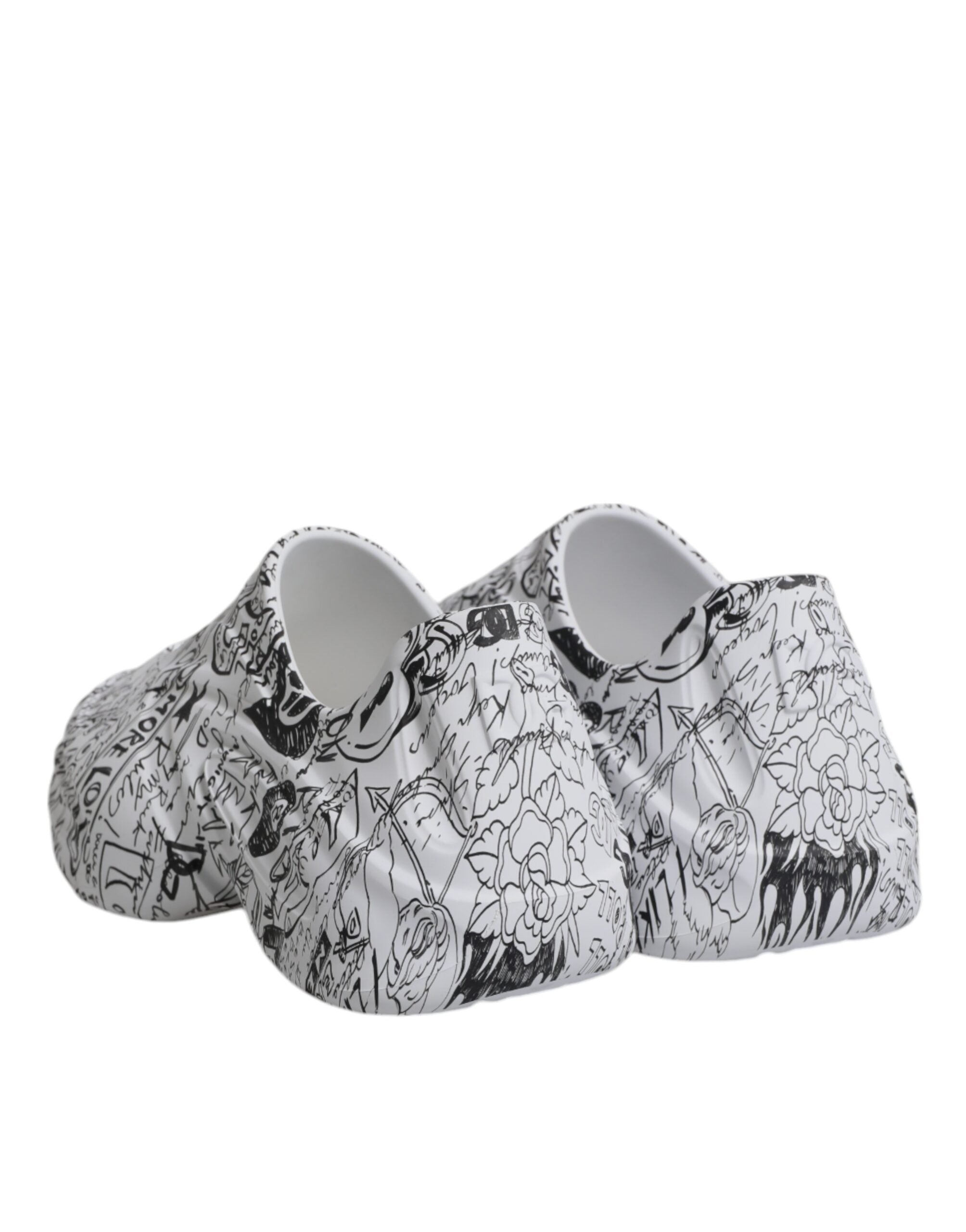 Dolce & Gabbana White Black Graffiti Daymaster Sneakers Shoes-5