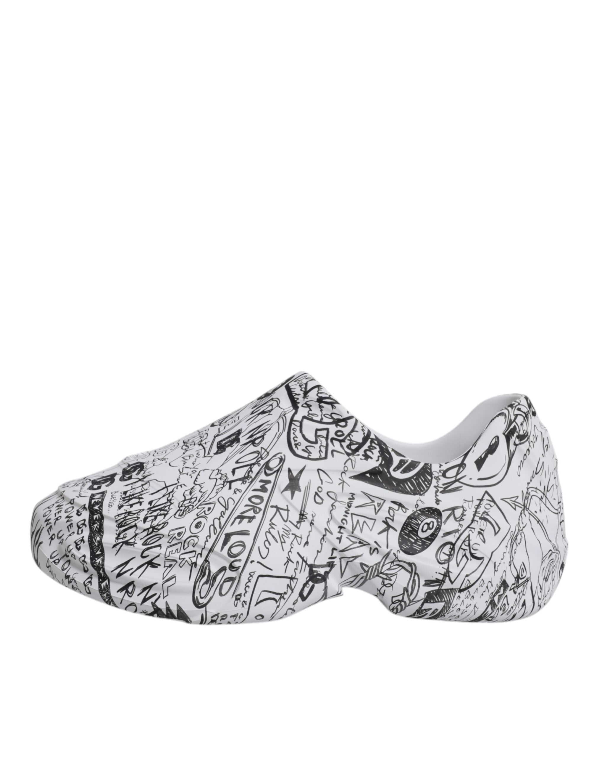 Dolce & Gabbana White Black Graffiti Daymaster Sneakers Shoes-6