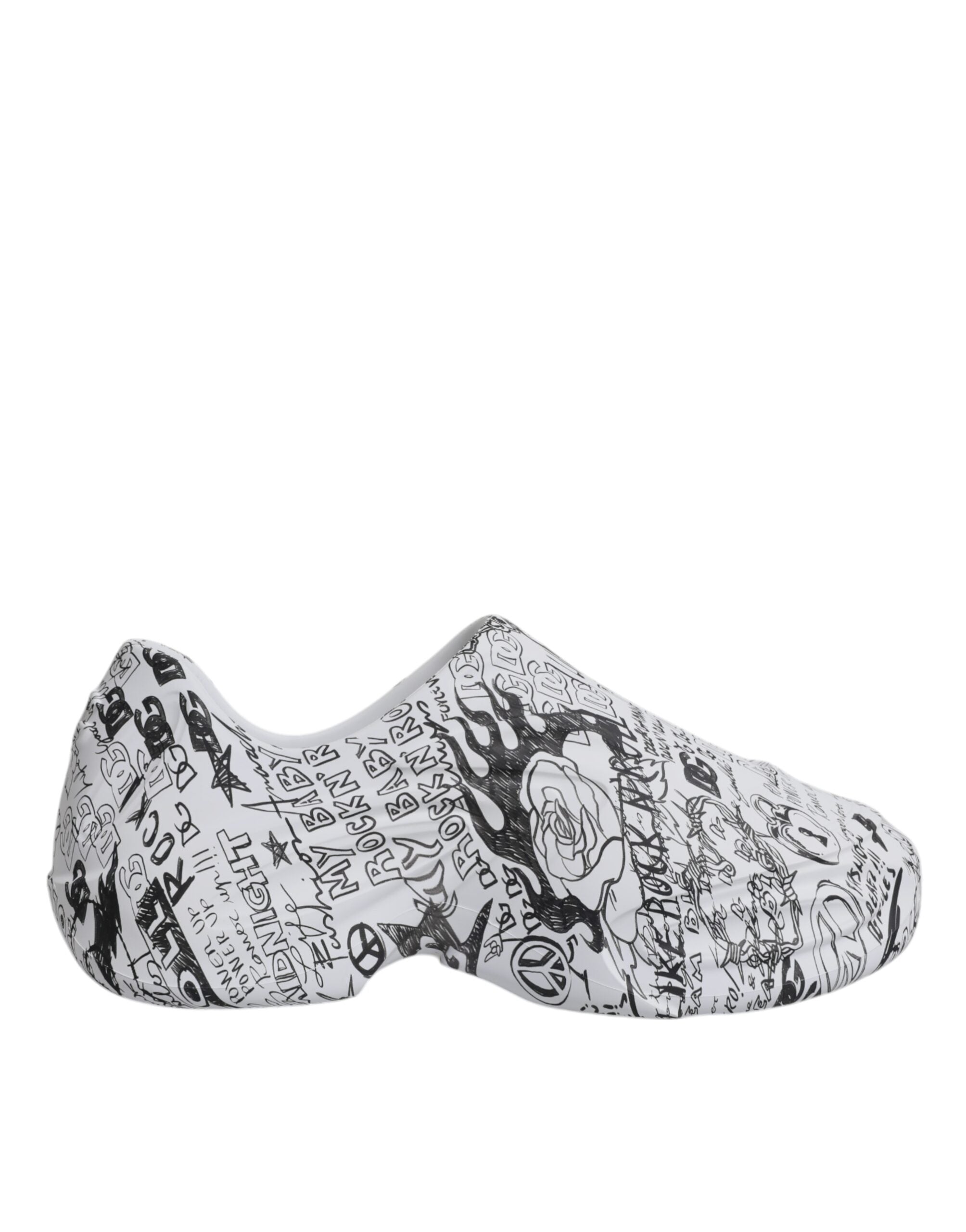 Dolce & Gabbana White Black Graffiti Daymaster Sneakers Shoes-7