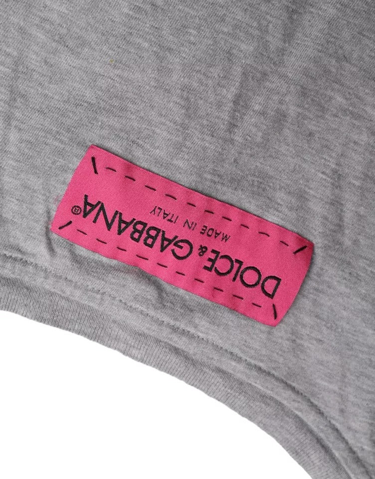 Dolce & Gabbana Gray Cotton L'Amore E'Bellezza Top T-shirt-8