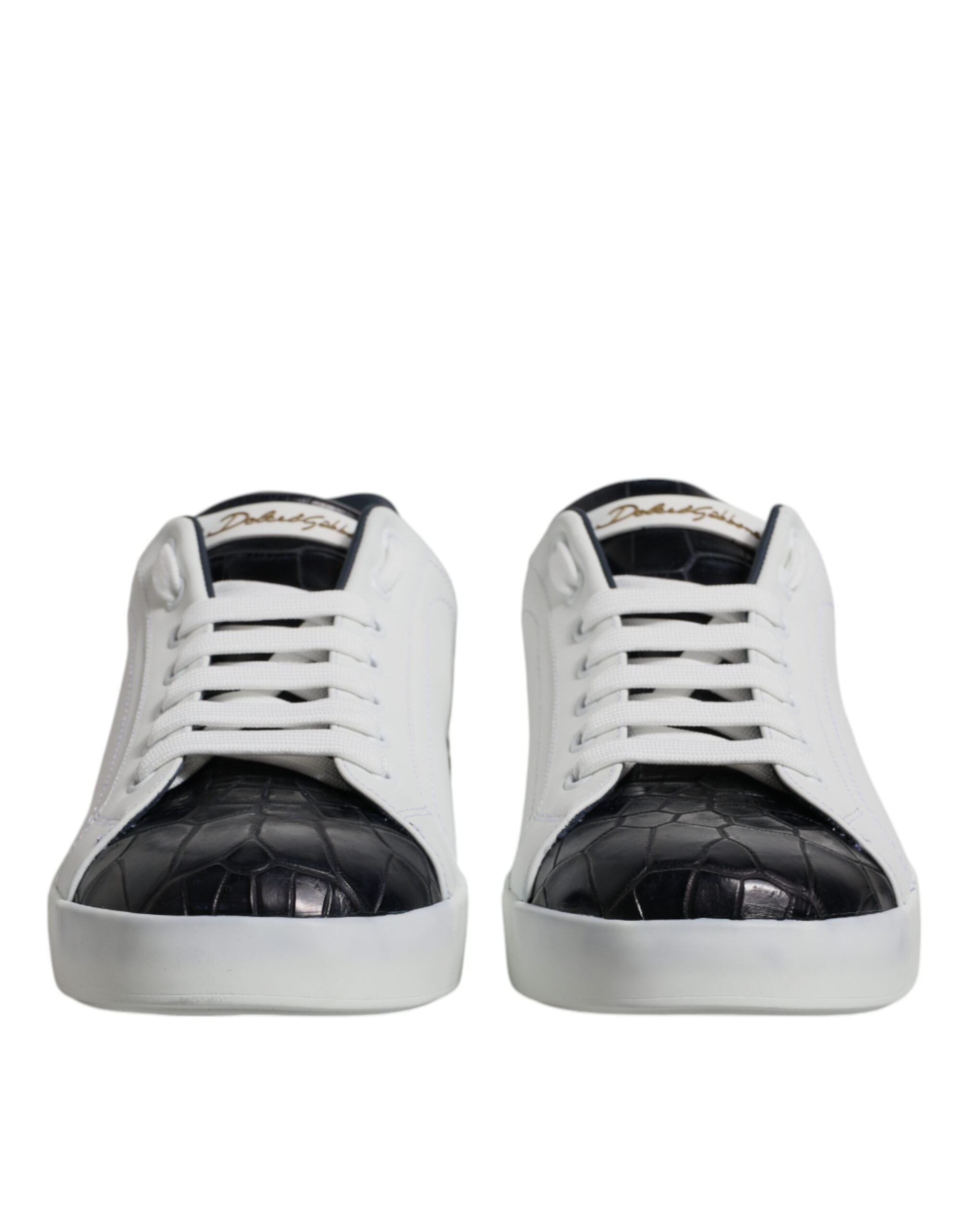 Zapatillas deportivas Portofino de piel blanca y negra de Dolce & Gabbana-2