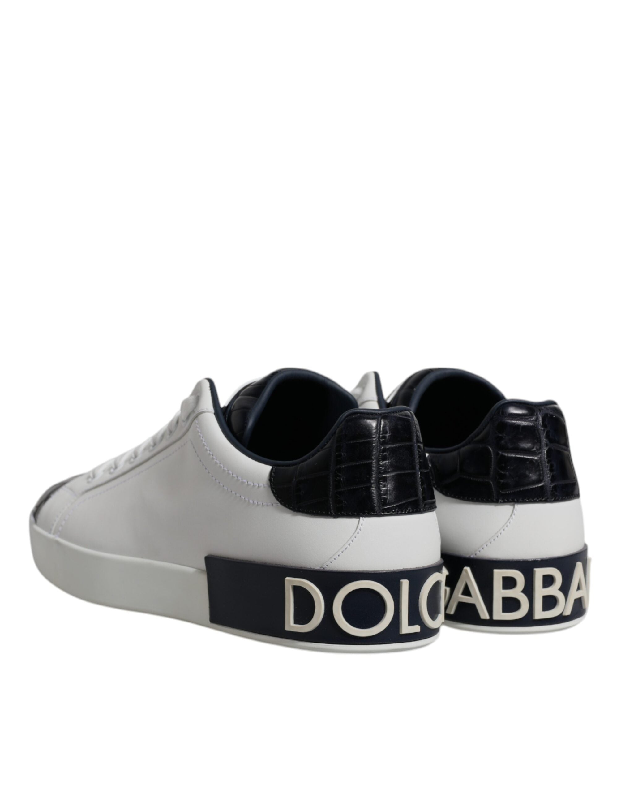 Zapatillas deportivas Portofino de piel blanca y negra de Dolce & Gabbana-5