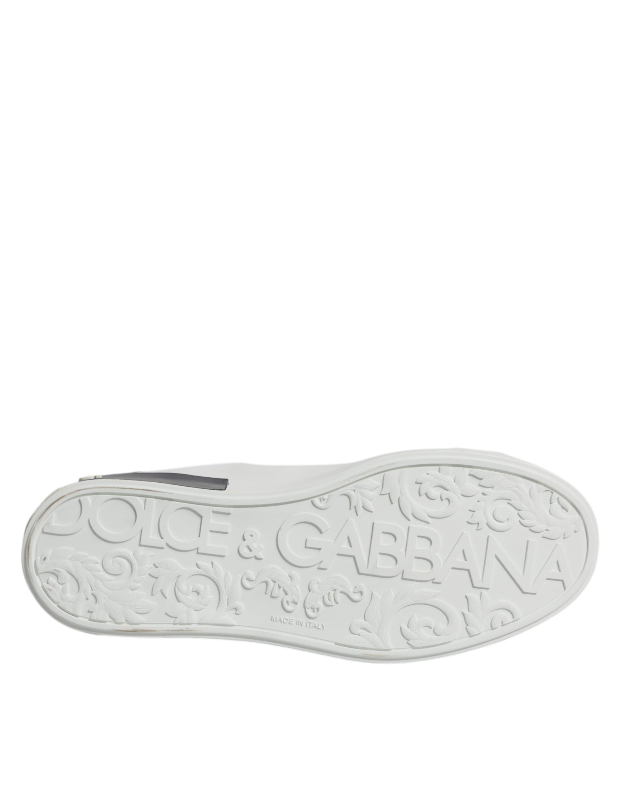Zapatillas deportivas Portofino de piel blanca y negra de Dolce & Gabbana-8