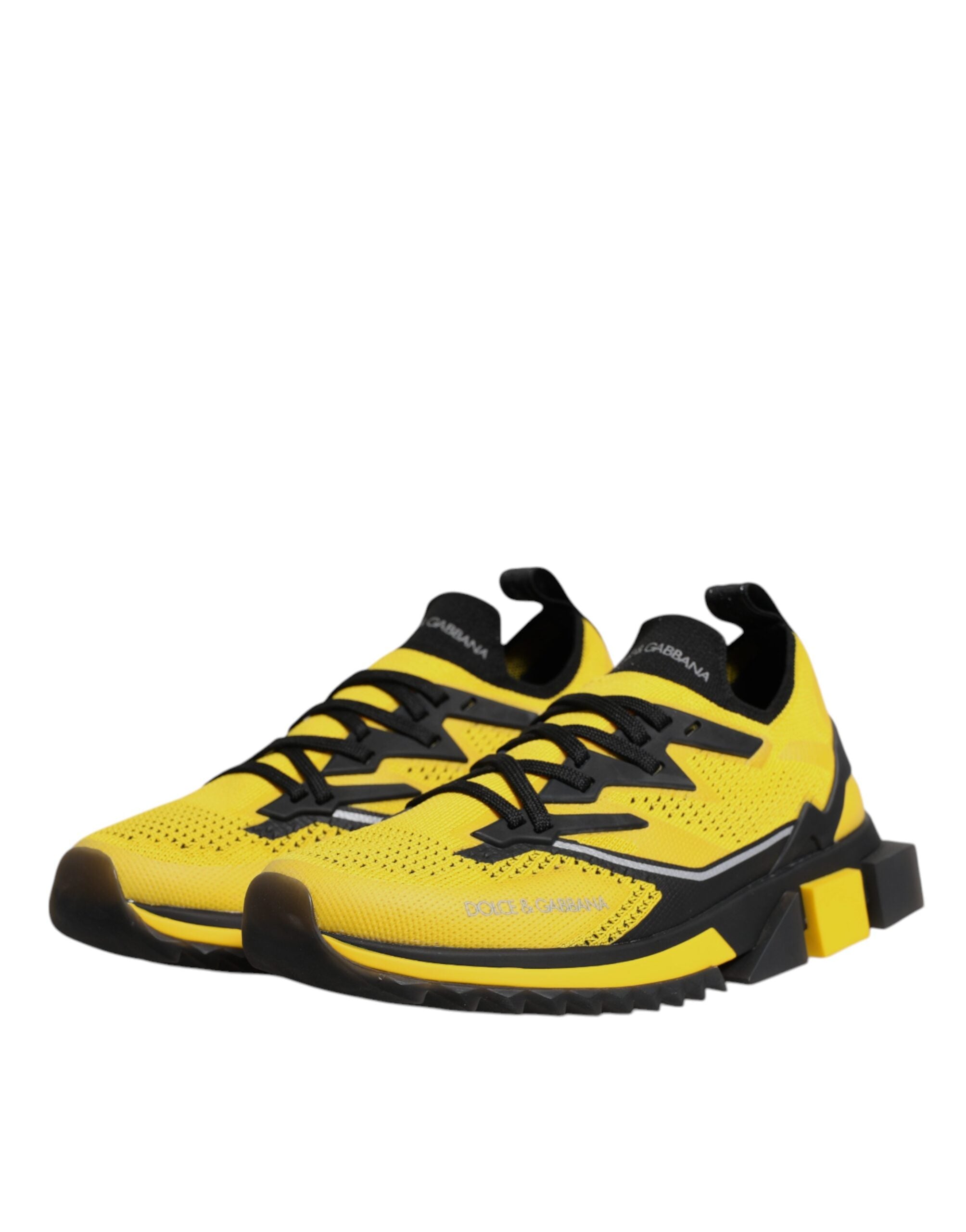 Dolce & Gabbana Yellow Sorrento Sport Stretch Sneakers Shoes-4