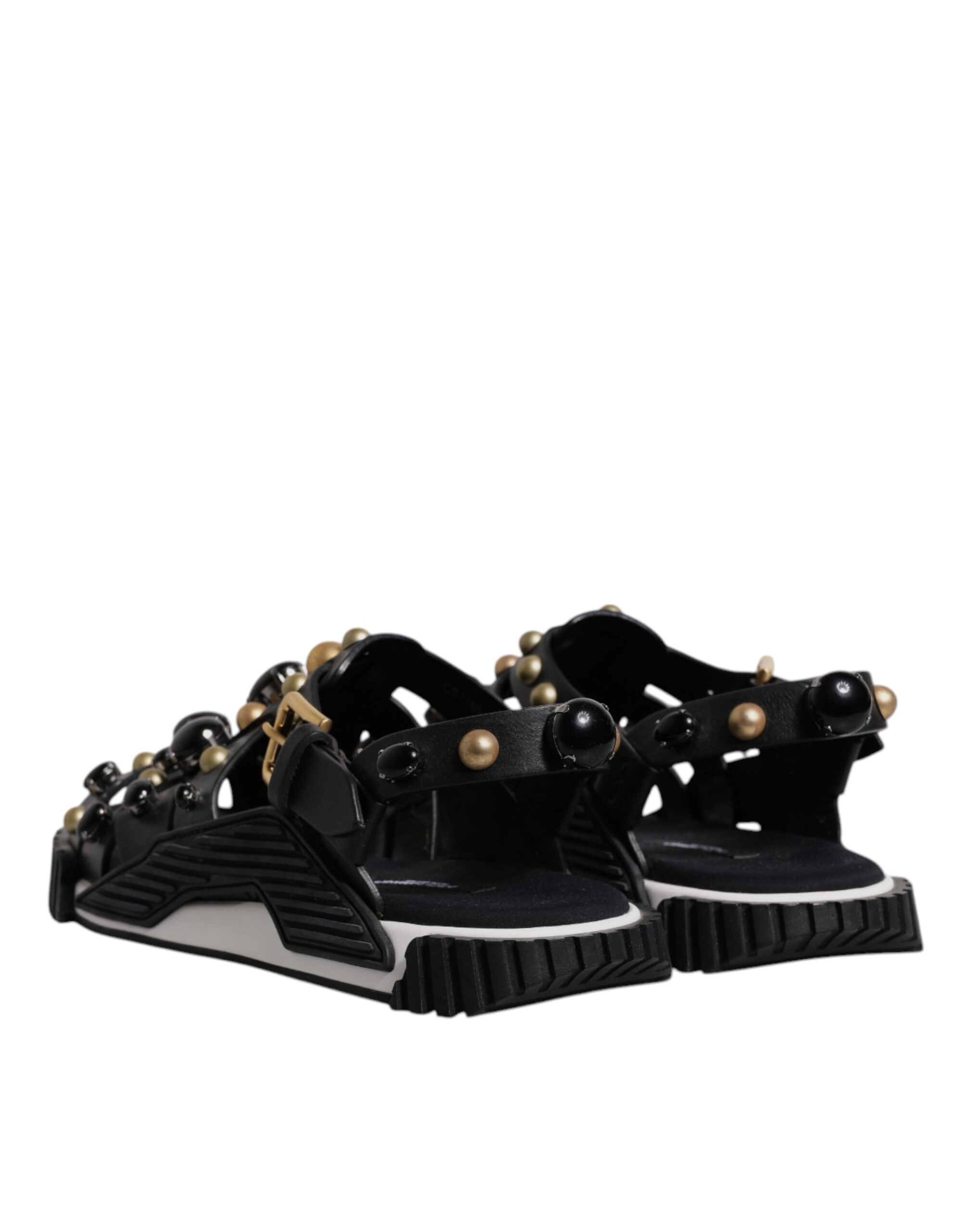 Sandalias con tachuelas de cuero negro de Dolce & Gabbana-5