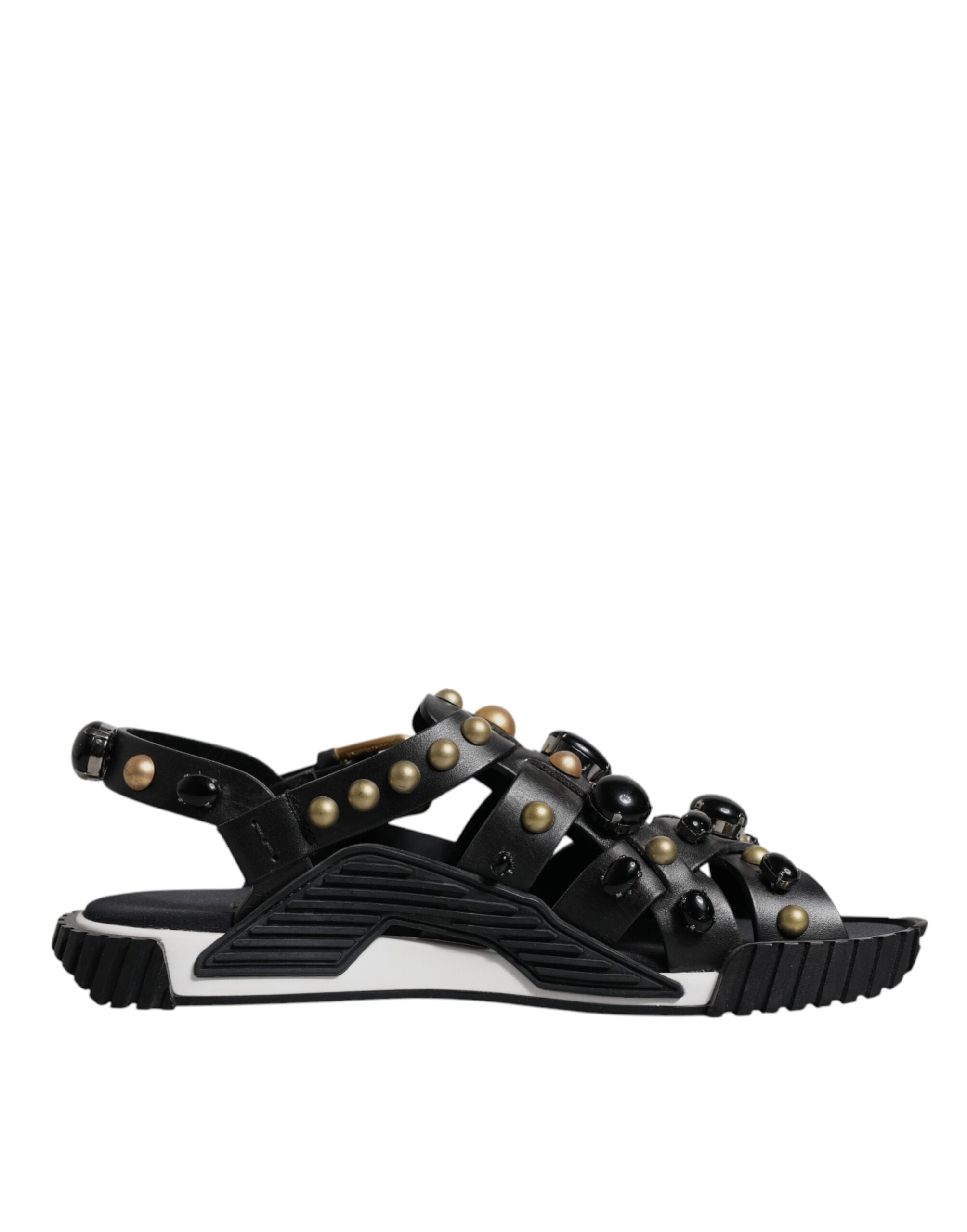 Sandalias con tachuelas de cuero negro de Dolce & Gabbana-7
