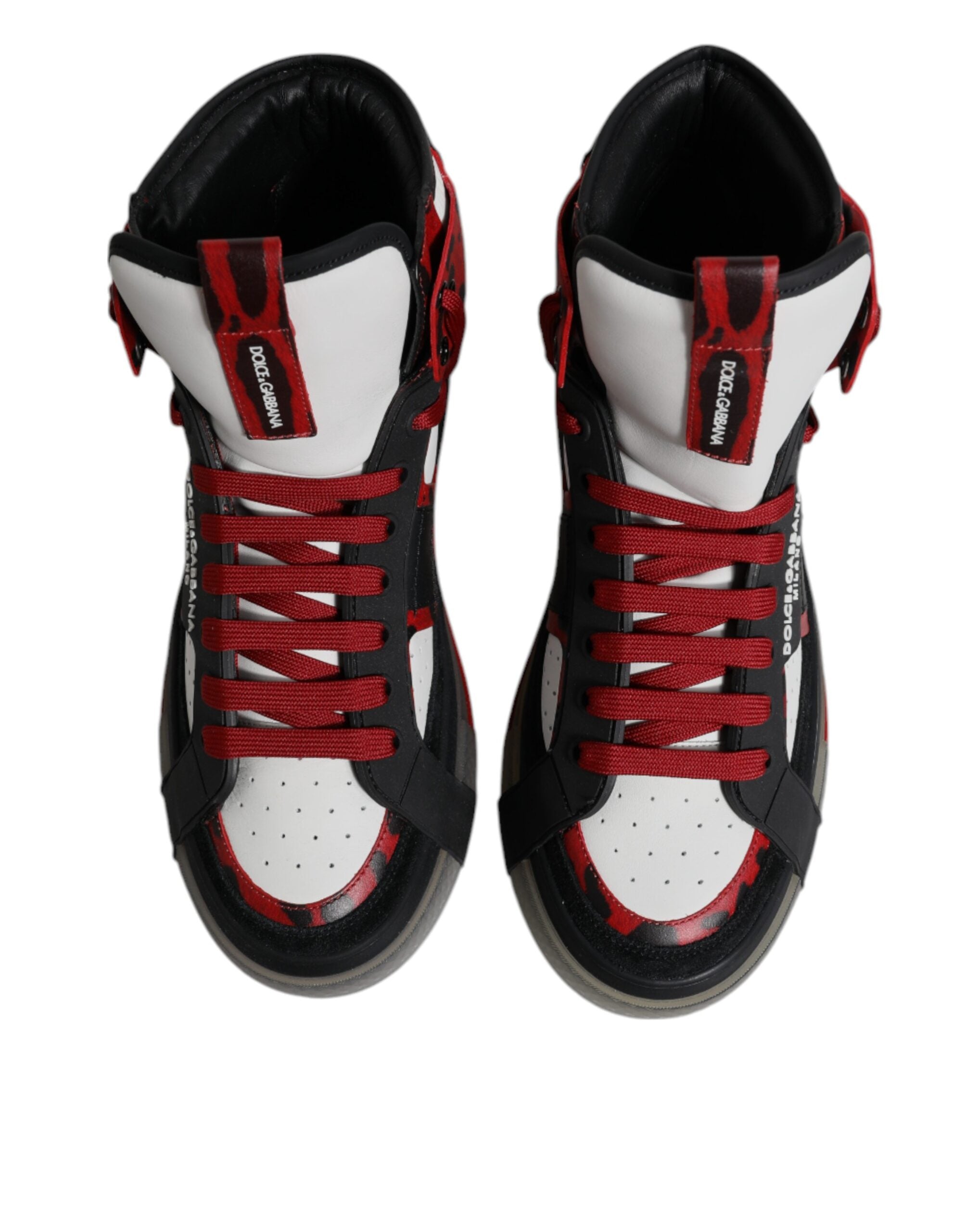 Dolce & Gabbana Multicolor Leder High Top Sneakers Schuhe-3