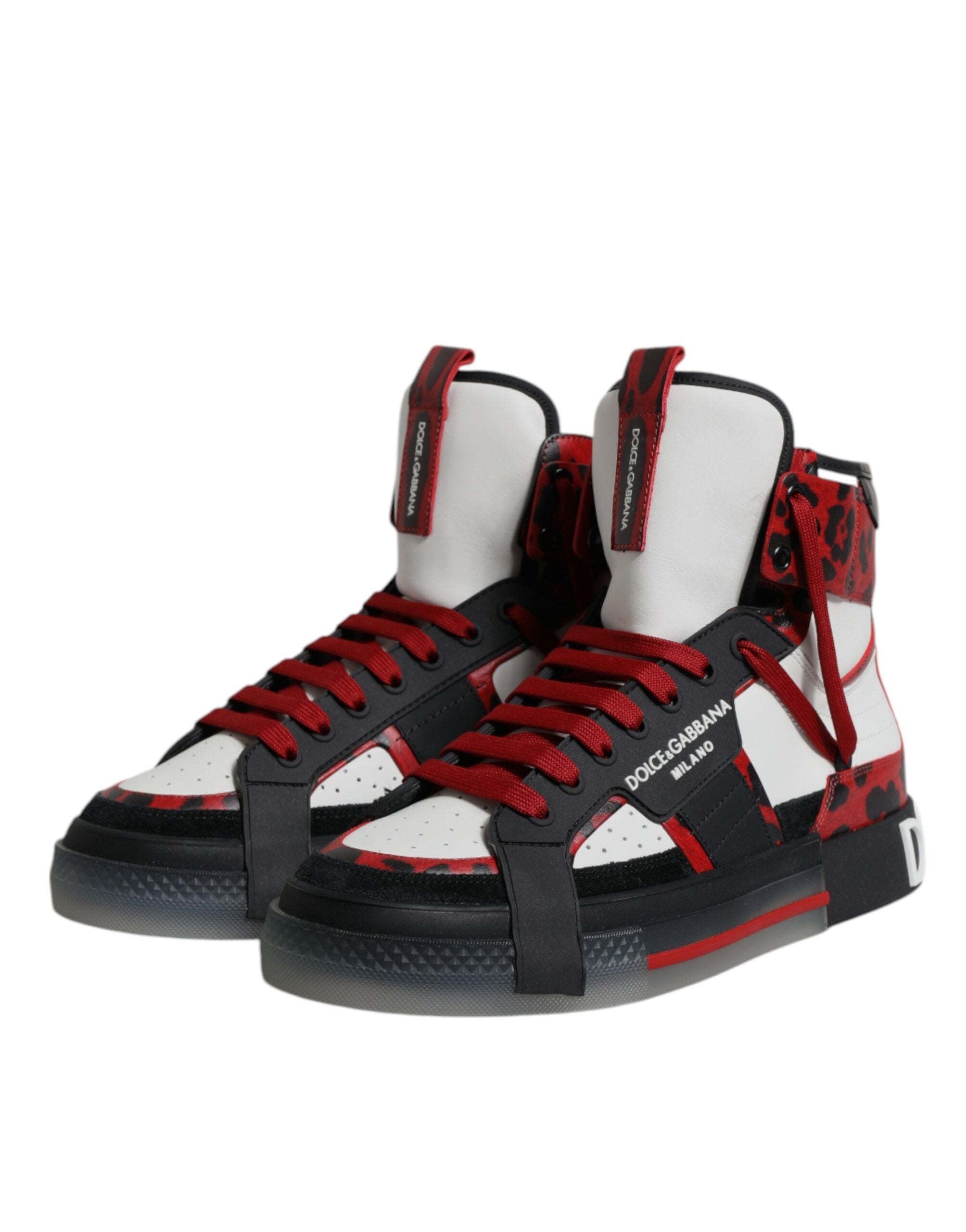 Dolce & Gabbana Multicolor Leder High Top Sneakers Schuhe-4