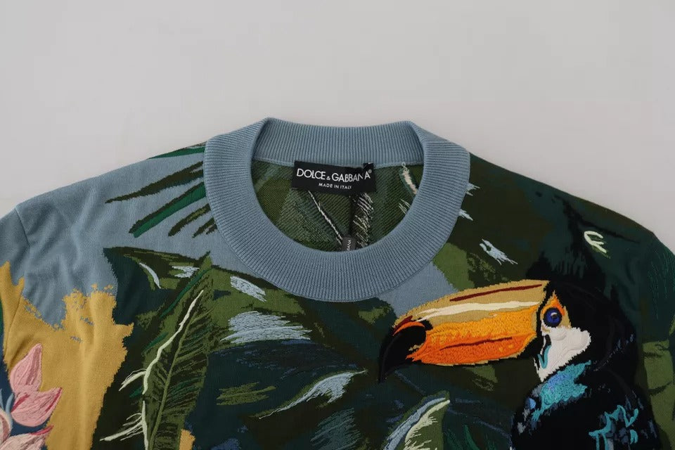 Dolce & Gabbana Jungle Wool Silk Sweater Logo Sweater-6