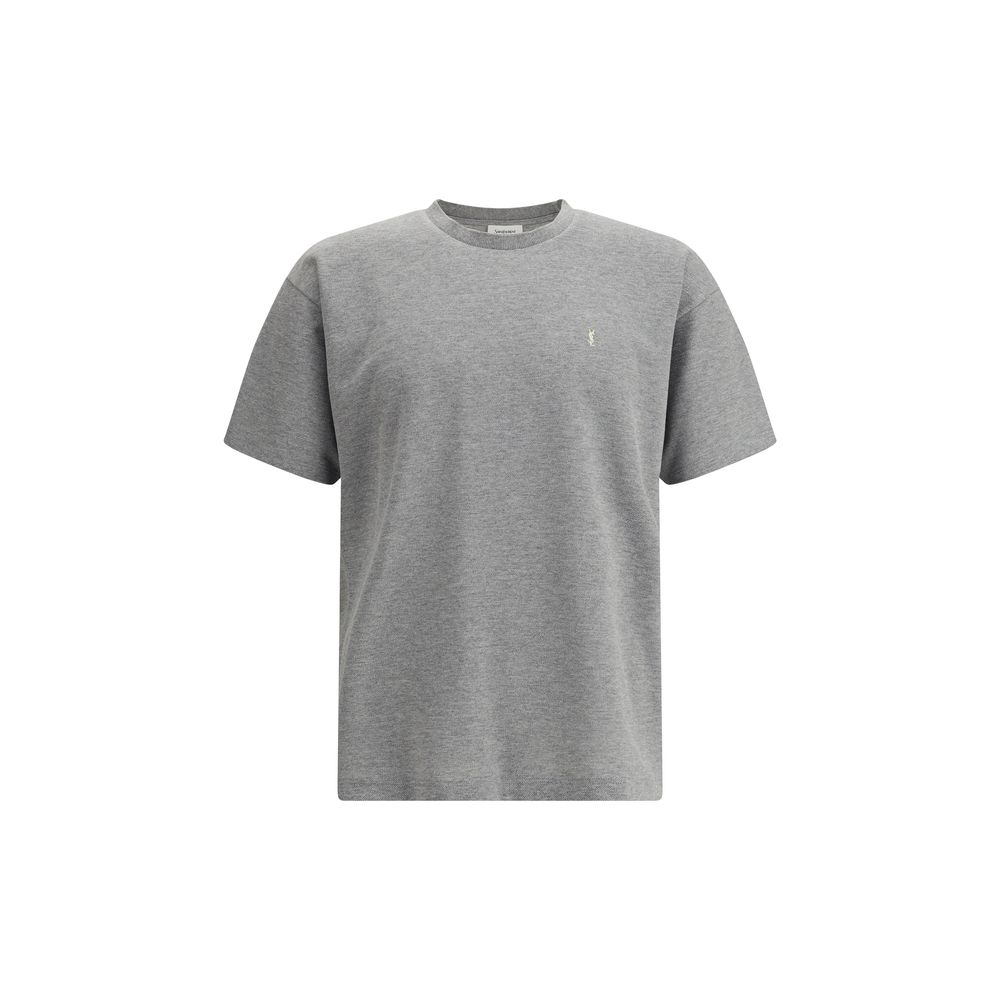Saint Laurent Grey Cotton T-Shirt in Oversize