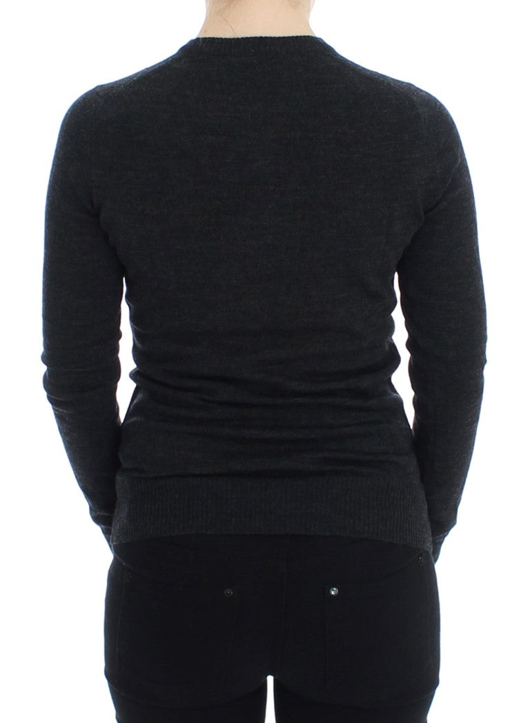 Dolce & Gabbana grey wool sweater with button placket-3