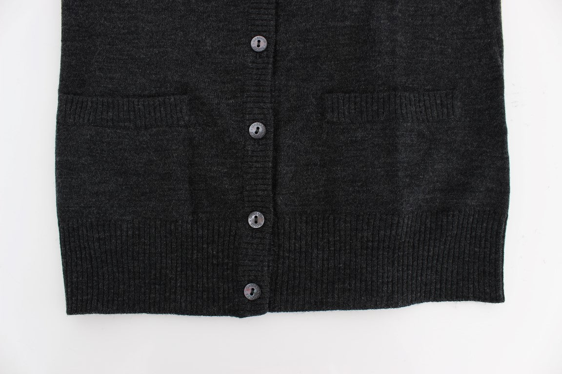 Dolce & Gabbana grey wool sweater with button placket-7
